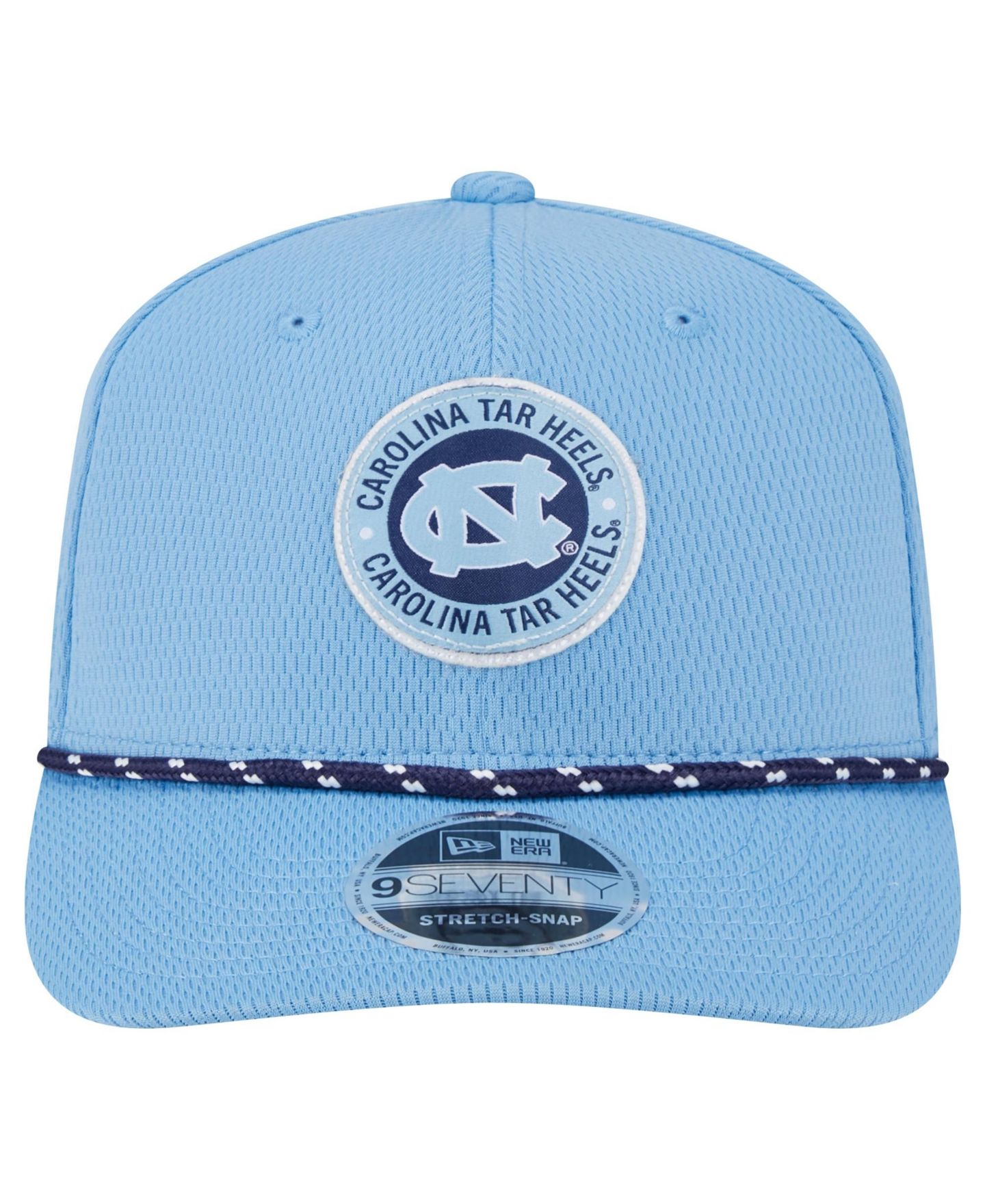 Мужские головные уборы New Era Carolina Blue North Carolina Tar Heels Coolera 9SEVENTY Rope Stretch-Snap Hat — фото 2