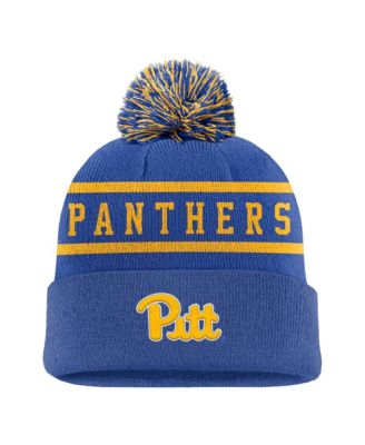 Men's Royal Pitt Panthers Peak Cuffed Knit Pom Hat
