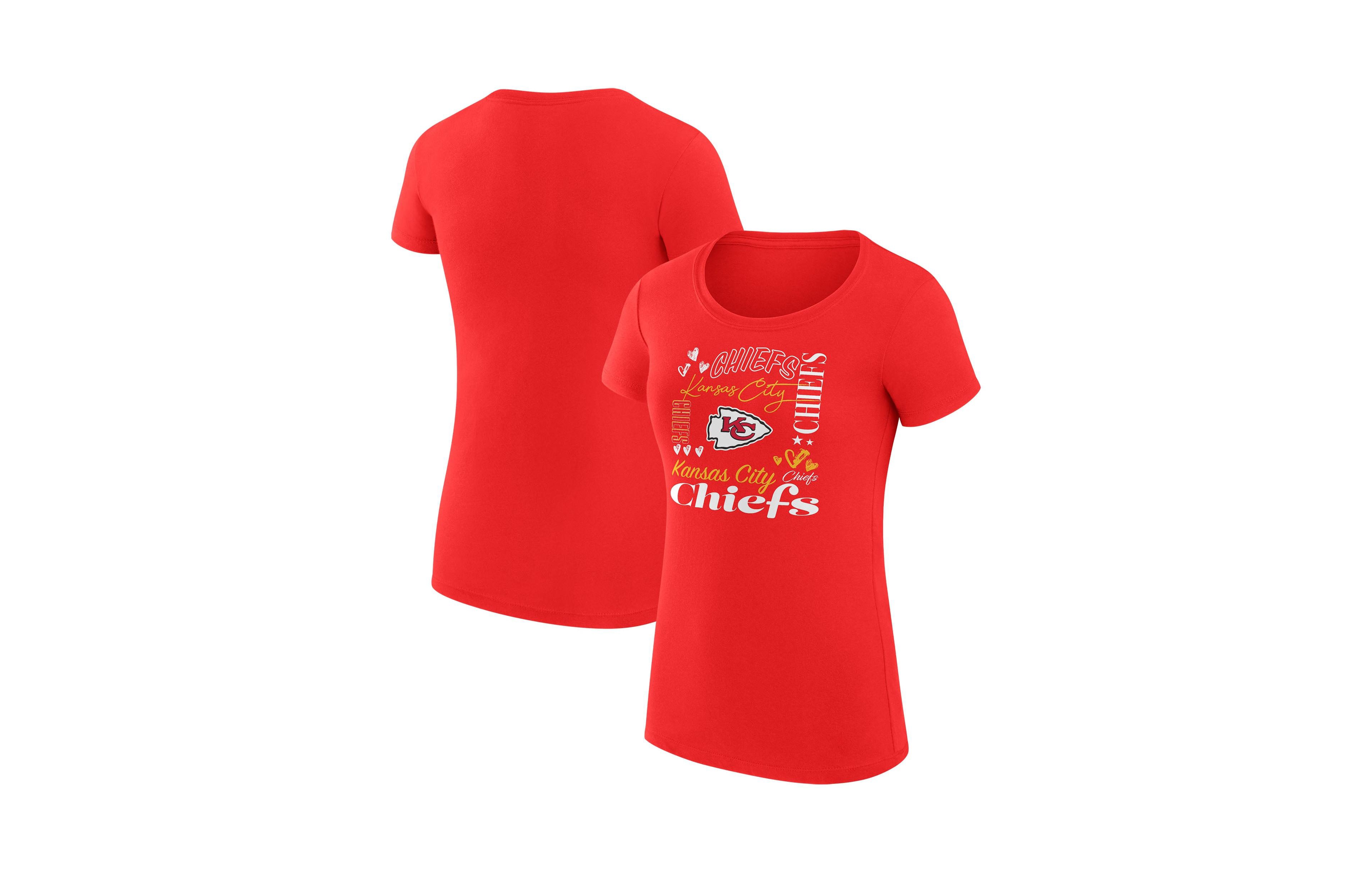 G-iii 4Her by Carl Banks Women's Kansas City Chiefs Collage Team Super-Slim Fit Screen Print T-Shirt