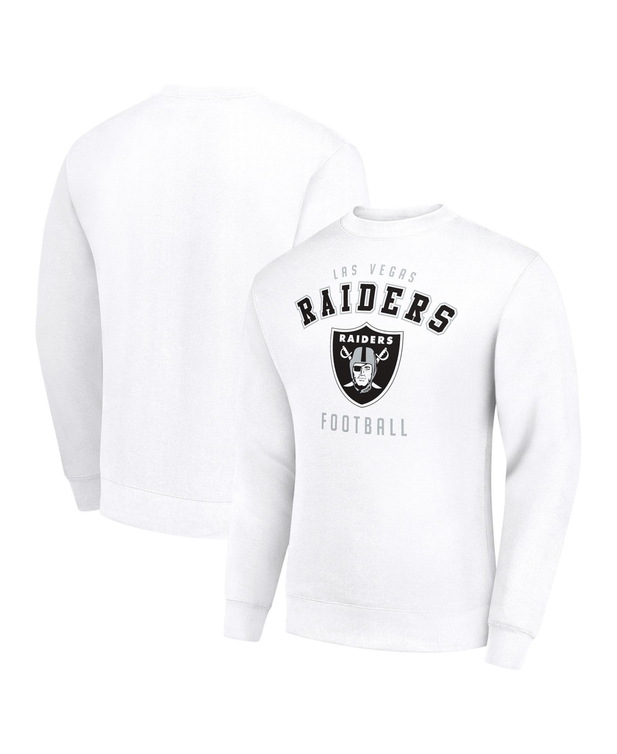 Men's Starter White Las Vegas Raiders Team Logo Pullover Sweatshirt