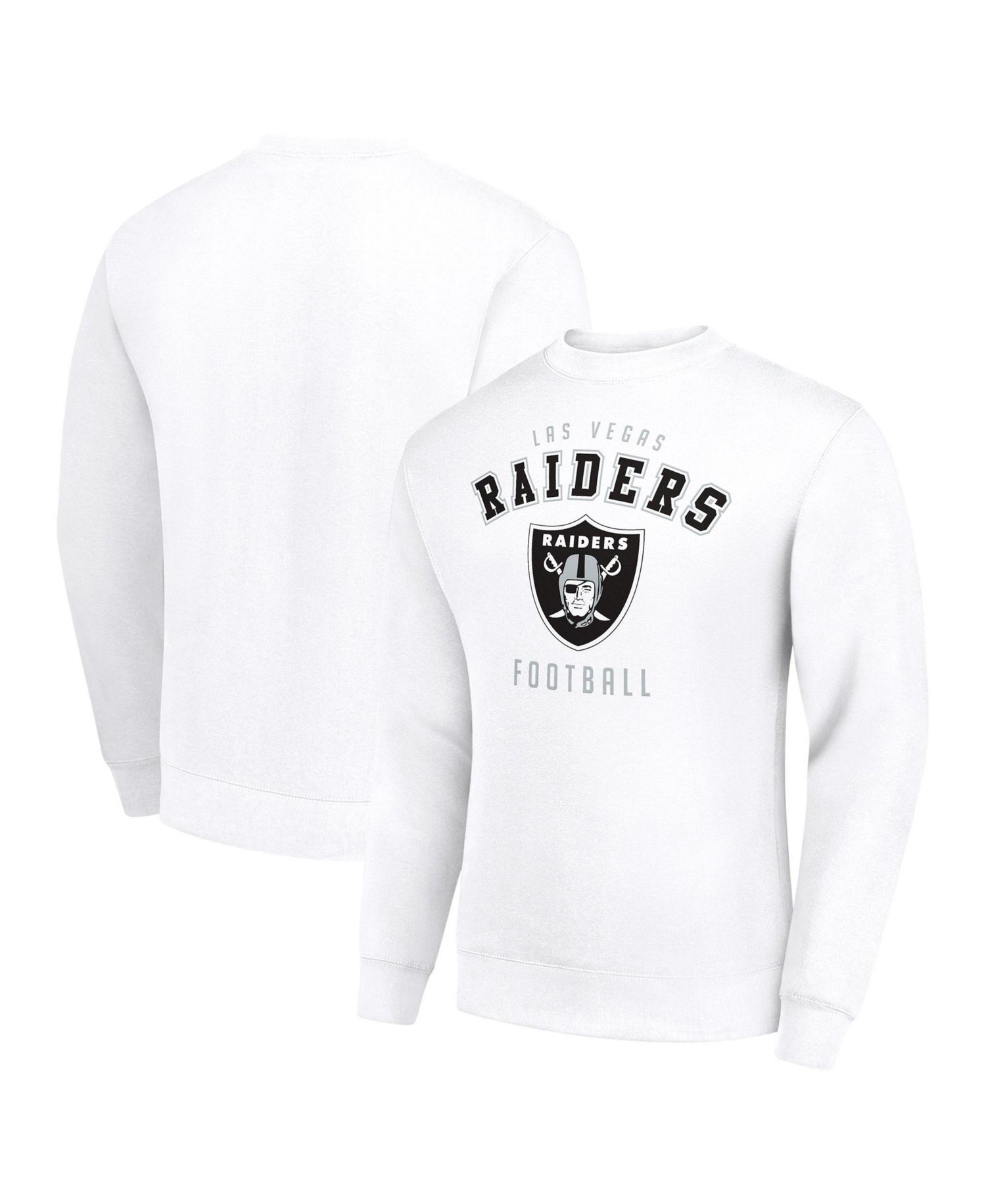 Men's White Las Vegas Raiders Team Logo Pullover Sweatshirt