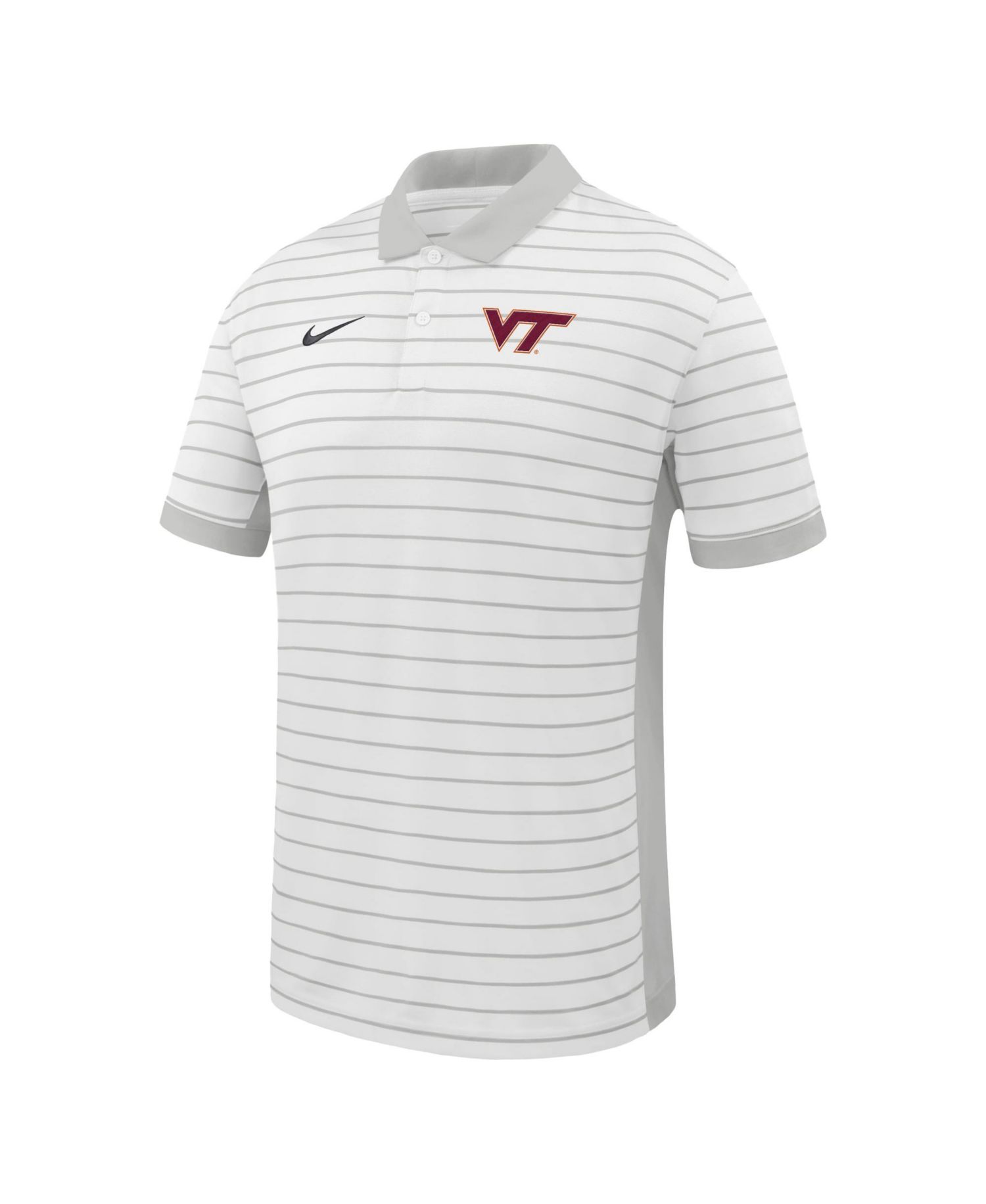 Men's White Virginia Tech Hokies Victory Stripe Dri-FIT Polo