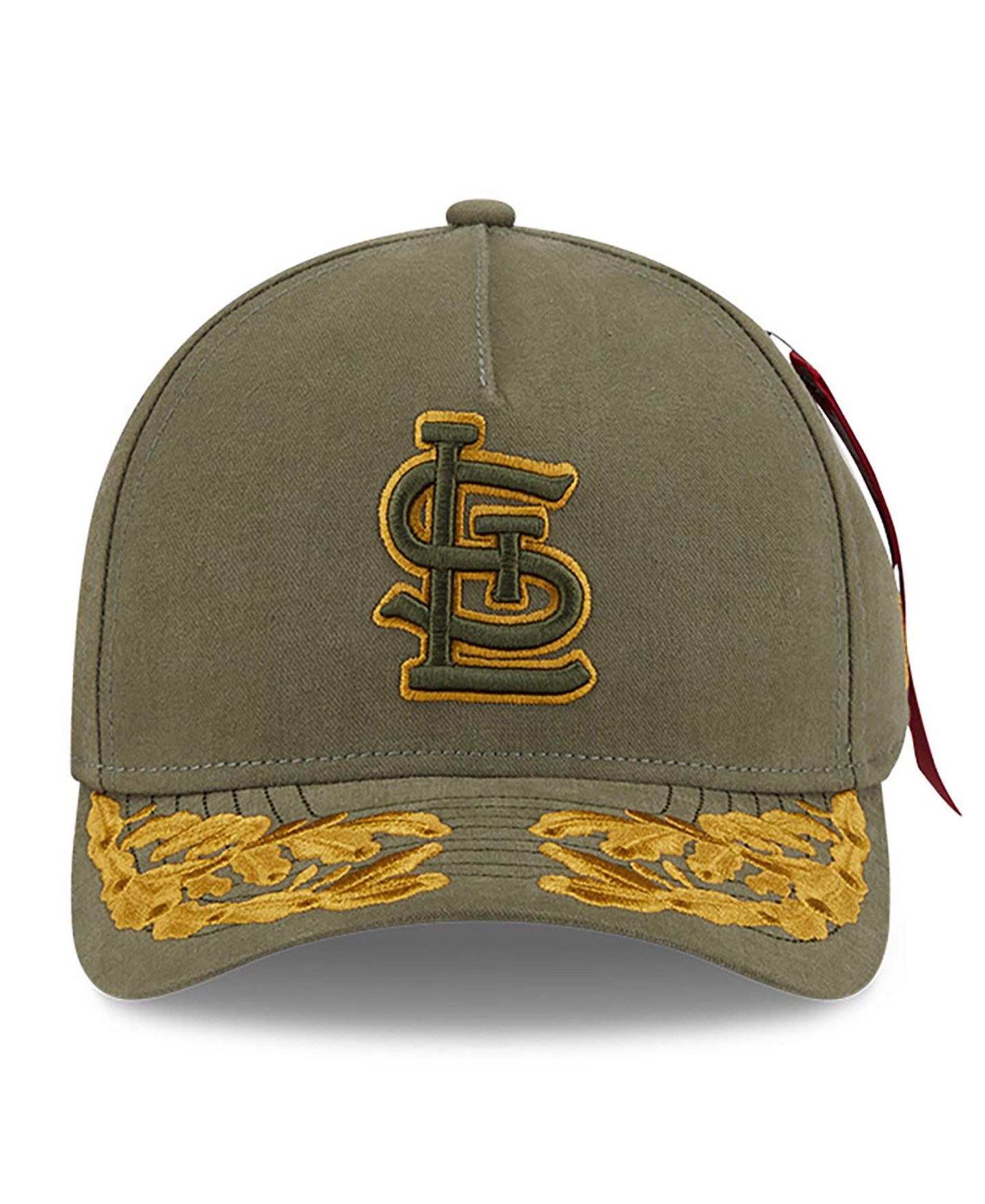 Мужская кепка New Era X Alpha Industries Olive St. Louis Cardinals A-Frame 9FORTY Adjustable Hat — фото 2