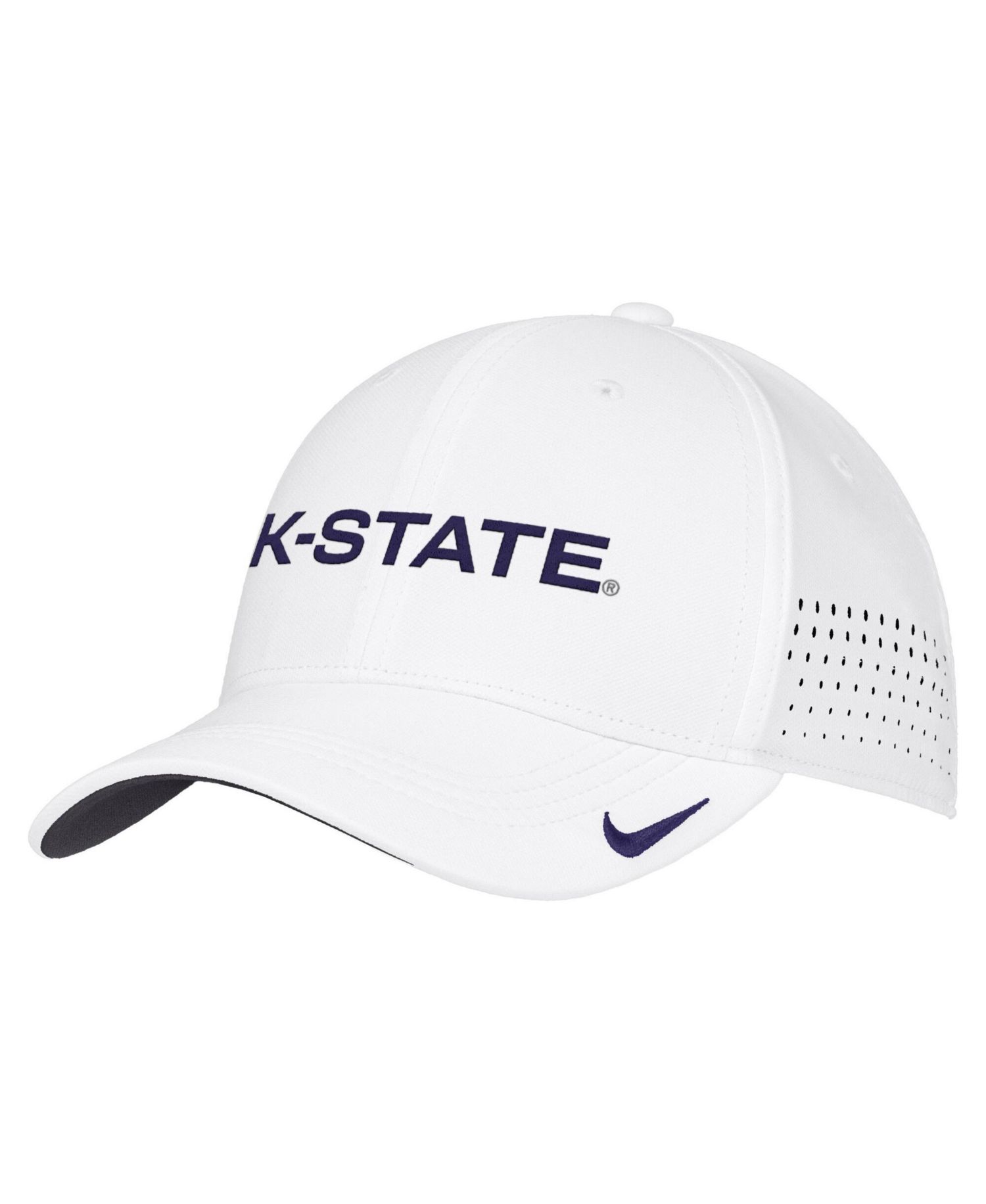 Men's White Kansas State Wildcats 2026 On-Field AeroBill SwooshFlex Dri-FIT Hat