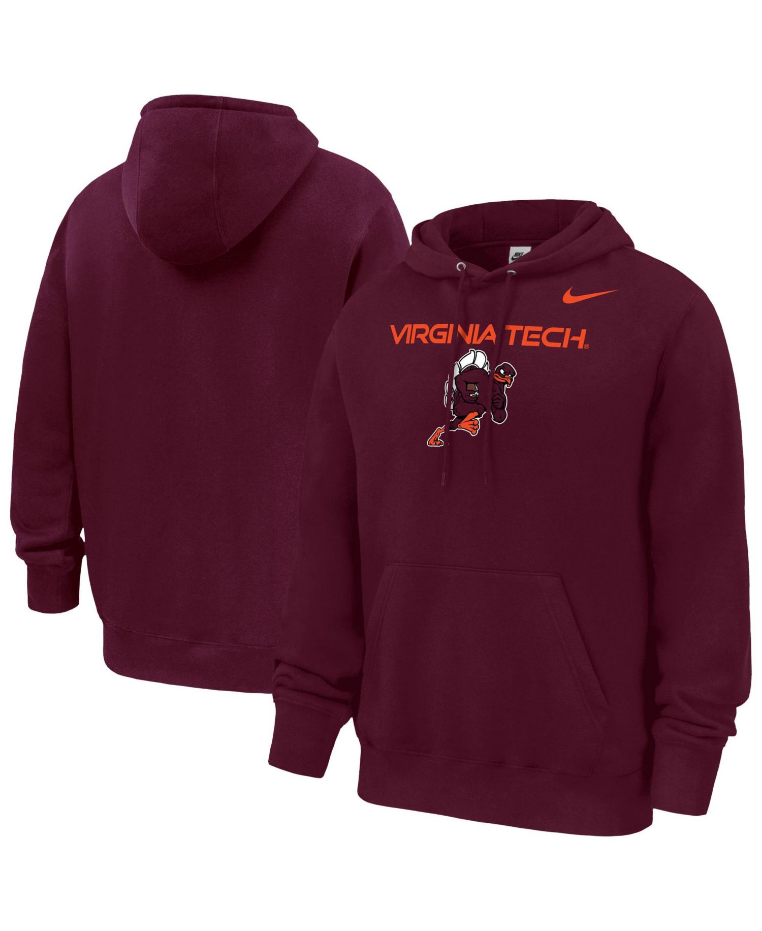 Men's Maroon Virginia Tech Hokies Rushing Hokie Club Fleece Hoodie