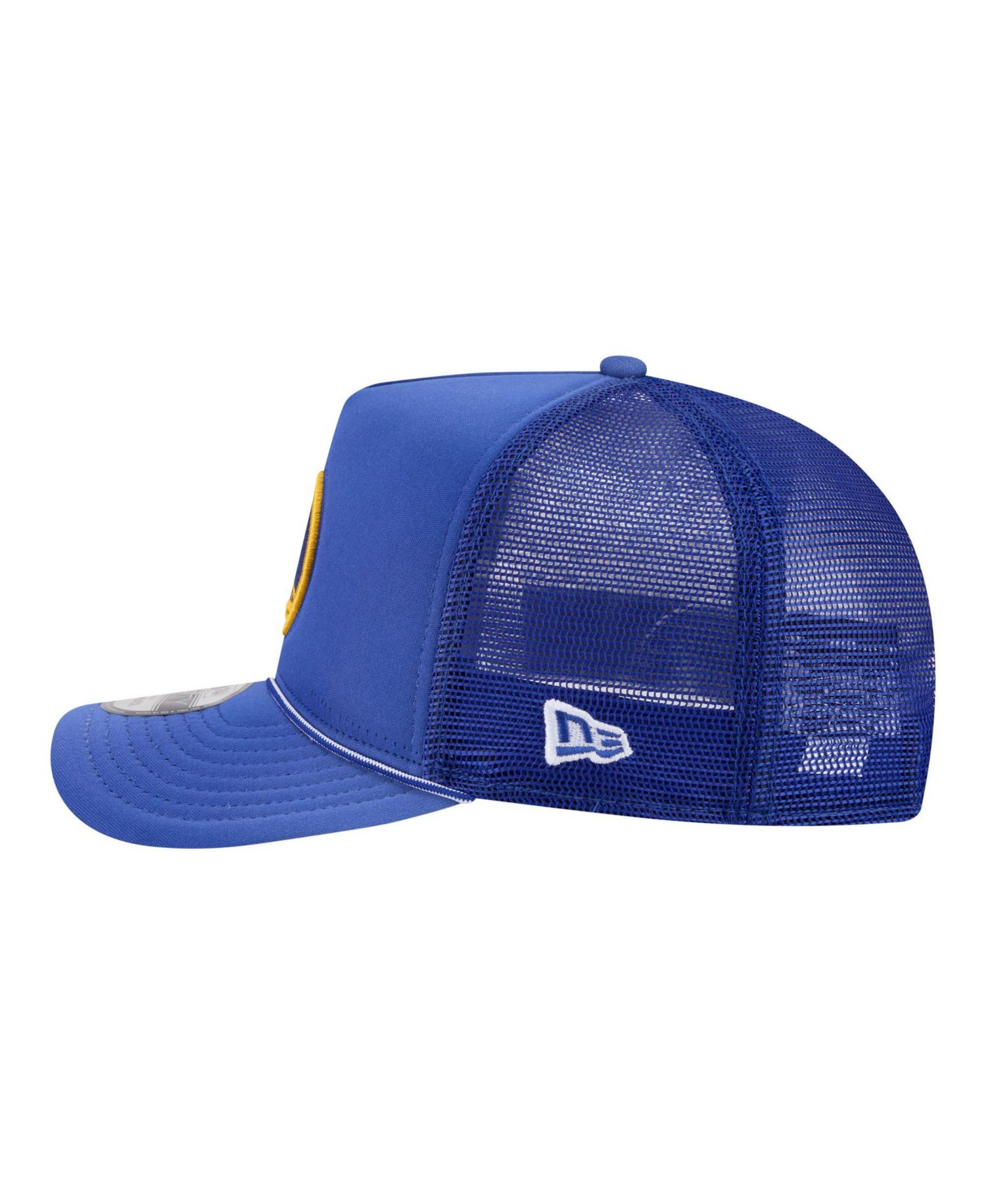 Men's Royal Golden State Warriors Faded Foam Front 9FIFTY A-Frame Adjustable Trucker Hat