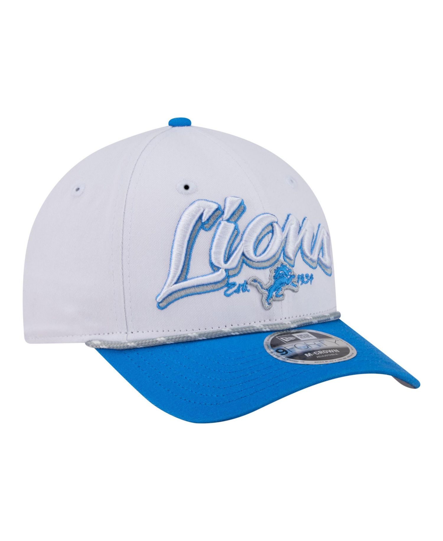 Men's White Detroit Lions Team Loyal A-Frame 9FORTY Adjustable Hat