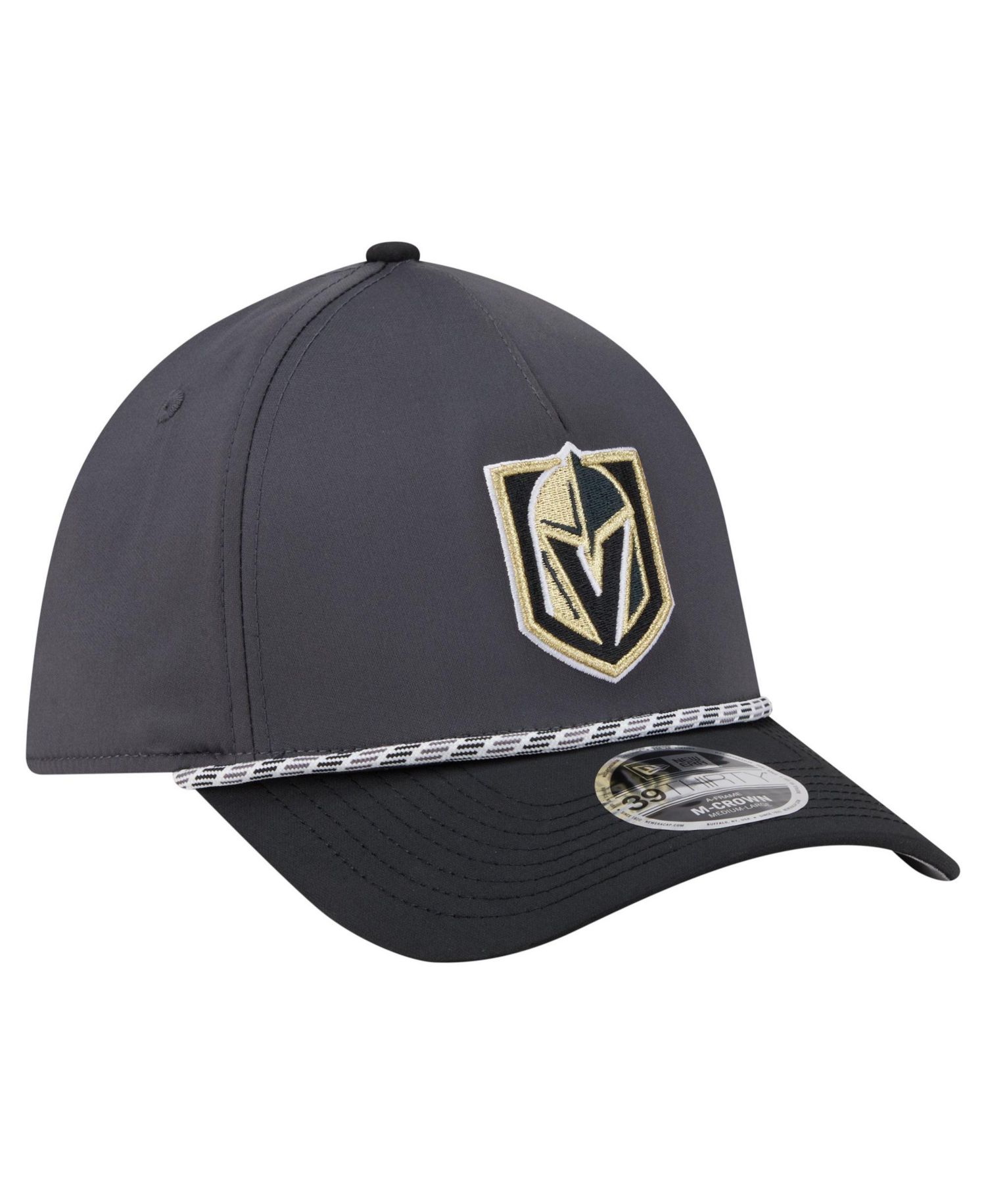 Men's Charcoal/Black Vegas Golden Knights 2-Tone Featherweight 39THIRTY A-Frame M-Crown Flex Hat