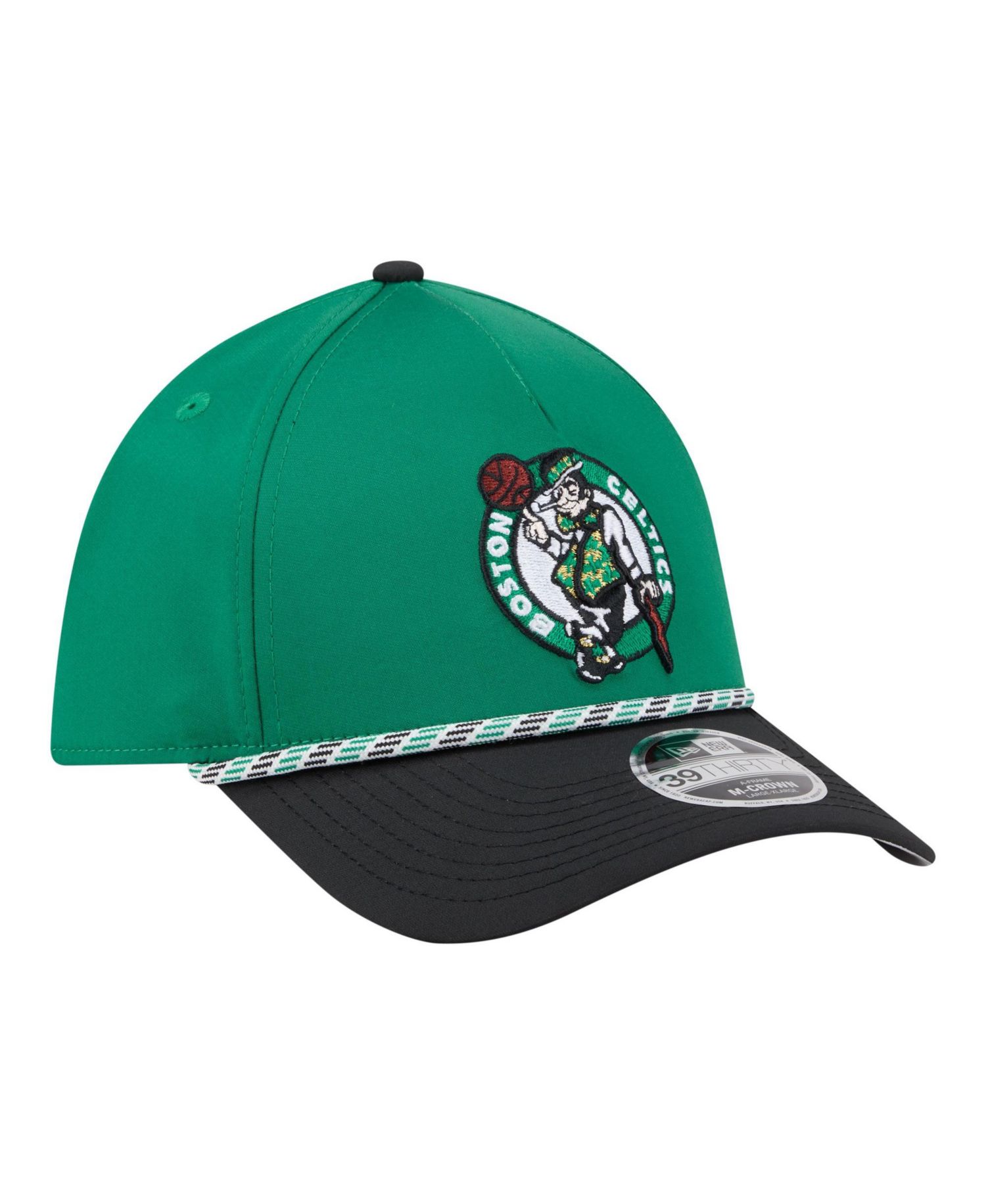 Men's Kelly Green/Black Boston Celtics Rope Two-Tone M-Crown A-Frame 39THIRTY Flex Hat