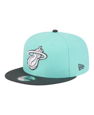 Men's Turquoise/Charcoal Miami Heat Color Pack Two-Tone 9FIFTY Snapback Hat