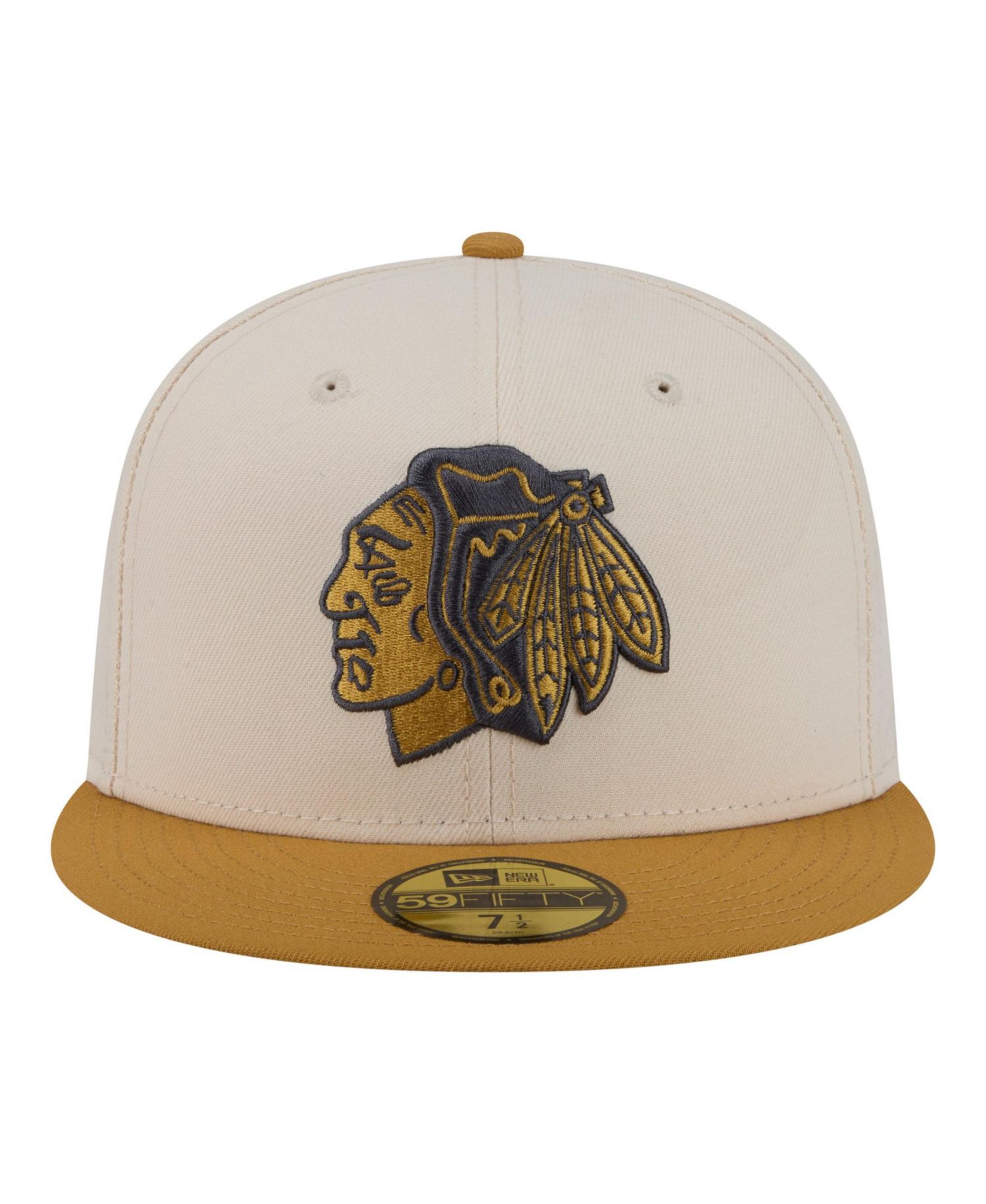 Men's Cream/Tan Chicago Blackhawks Colorpack Two-Tone 59FIFTY Fitted Hat