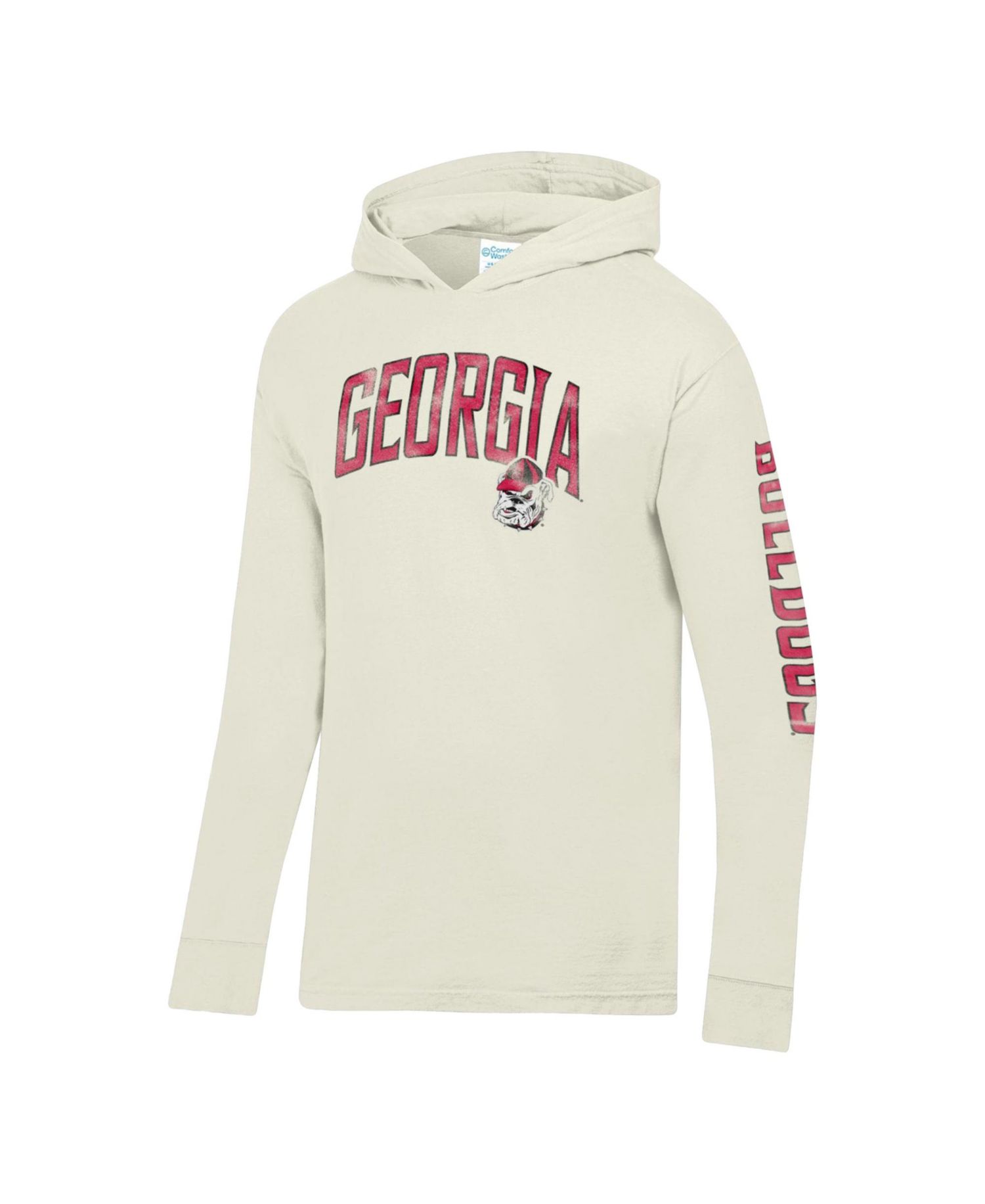 Men's Cream Georgia Bulldogs Long Sleeve Hooded T-Shirt