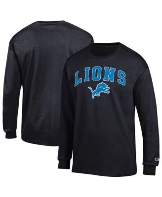 Men's Black Detroit Lions Arch Over Logo Long Sleeve T-Shirt