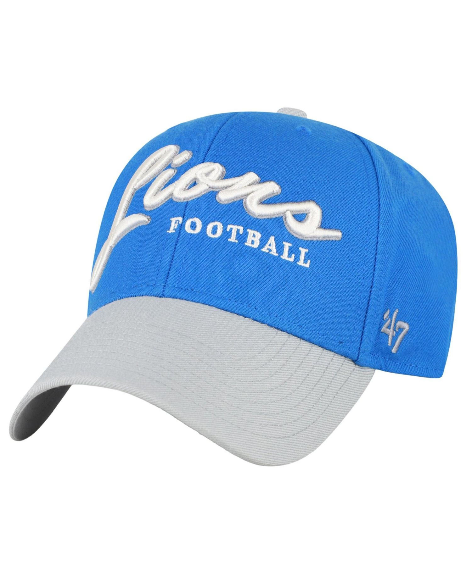 Men's '47 Blue Detroit Lions Throwback MVP Adjustable Hat