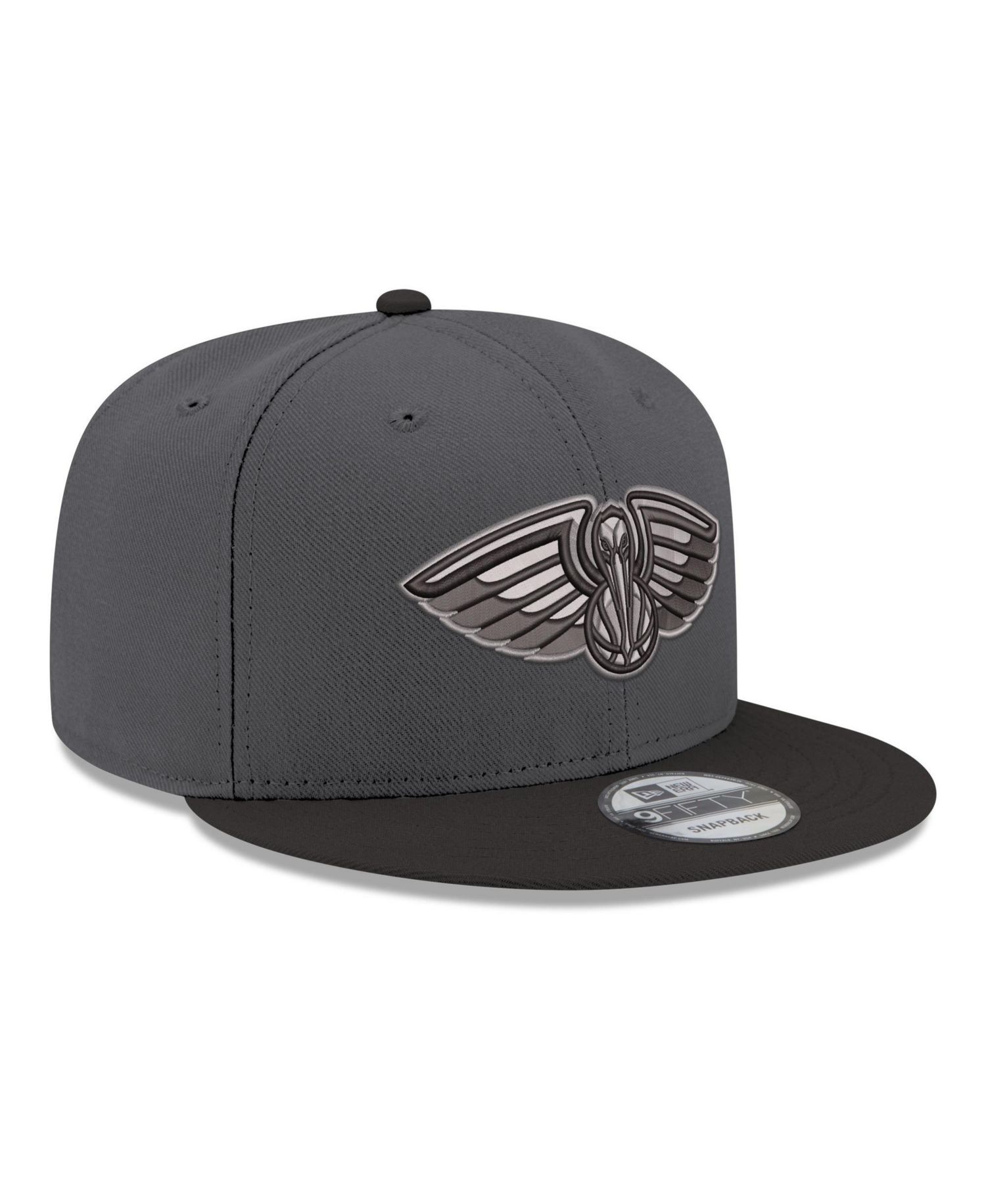 Men's Gray/Black New Orleans Pelicans Logo 2-Tone 9FIFTY Snapback Hat
