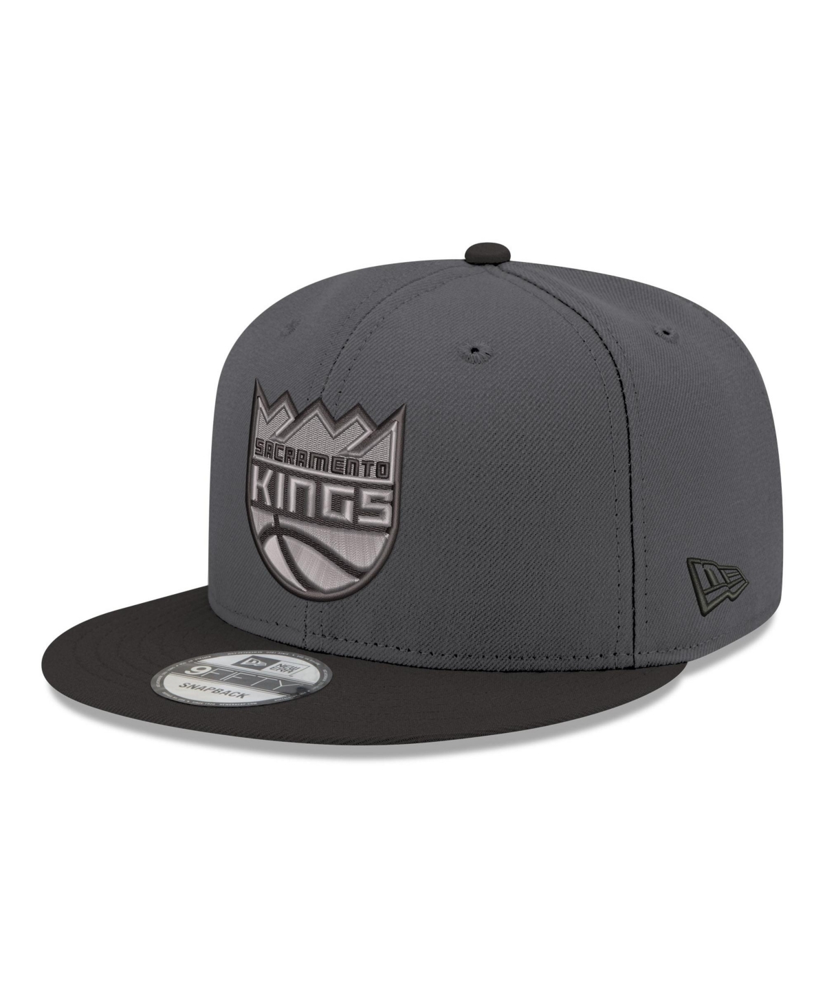 Men's New Era Gray/Black Sacramento Kings Logo 2-Tone 9FIFTY Snapback Hat