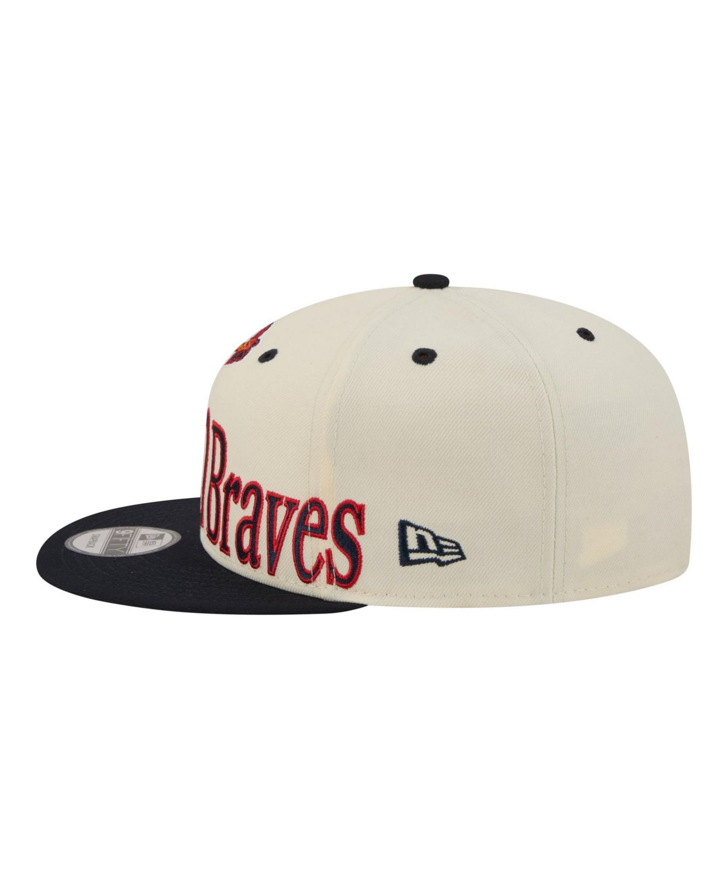 Men's Cream Atlanta Braves Oversized Slogan 9FIFTY Snapback Hat