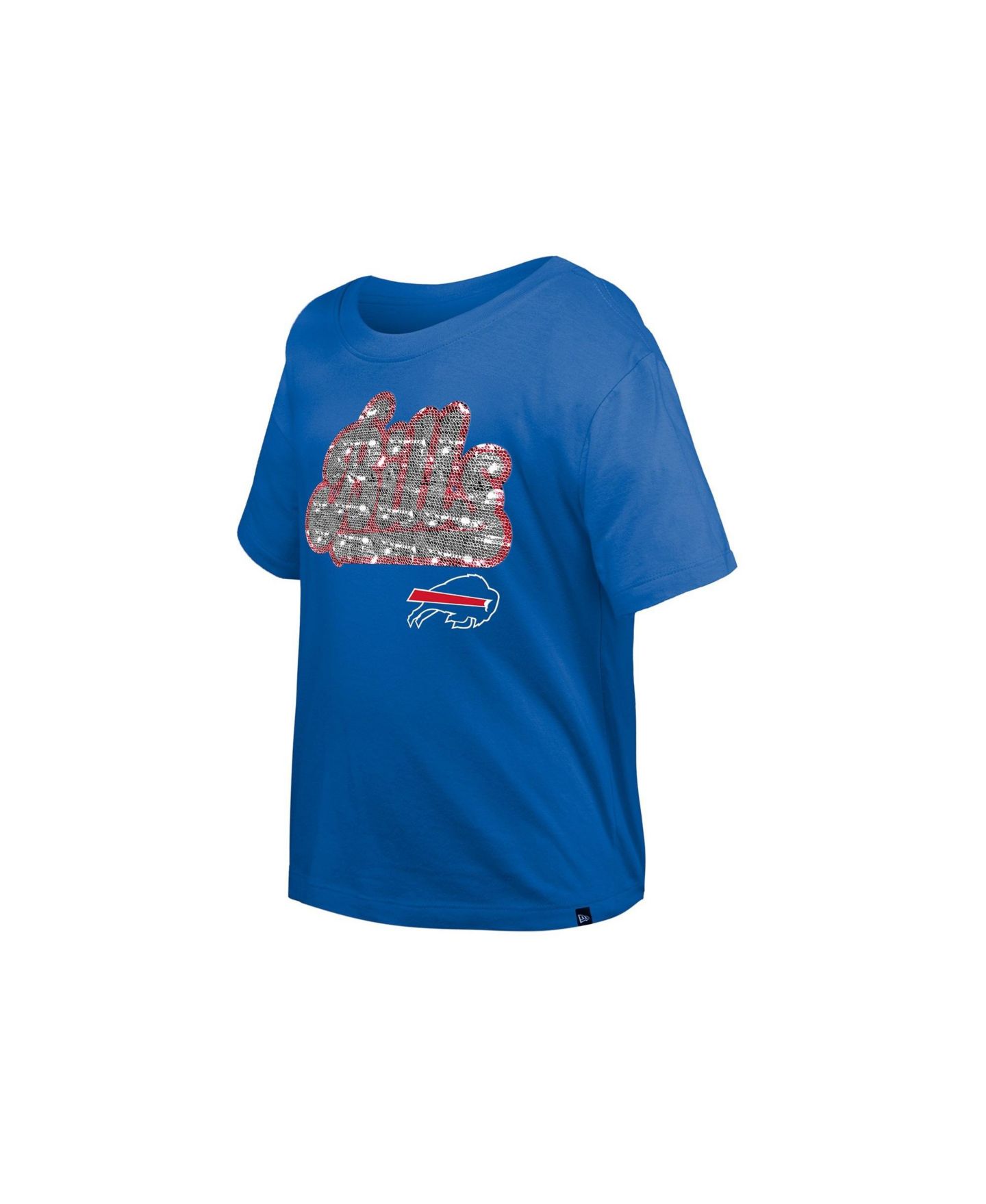 Футболка New Era Royal Buffalo Bills Flip Sequin Boxy для девочек — фото 6