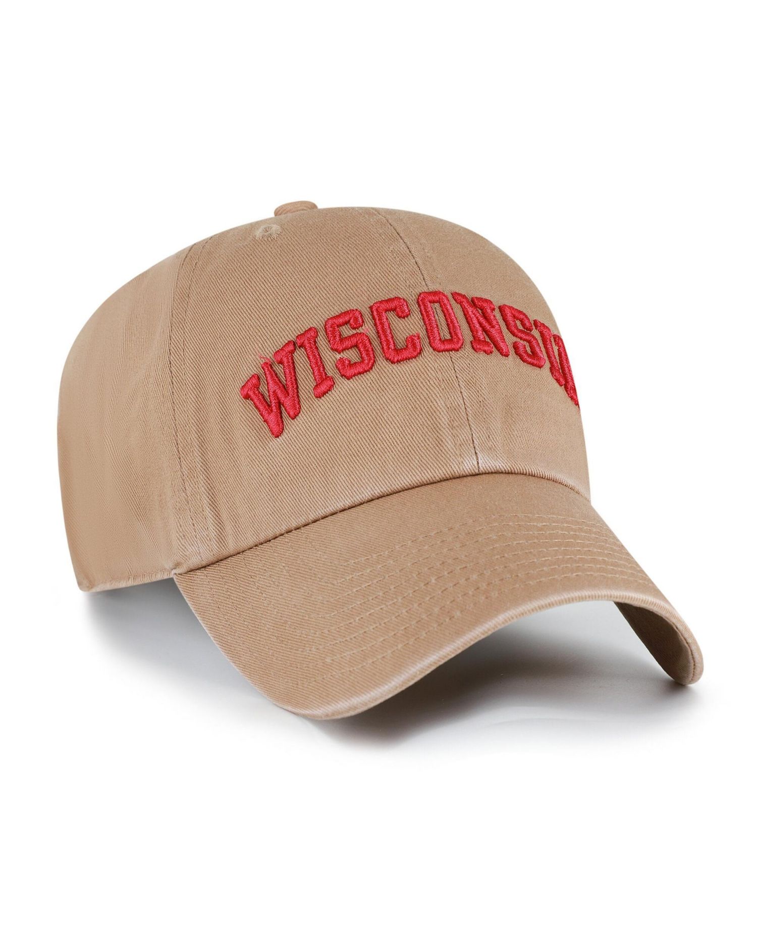 Men's '47 Khaki Wisconsin Badgers Vault Clean Up Adjustable Hat