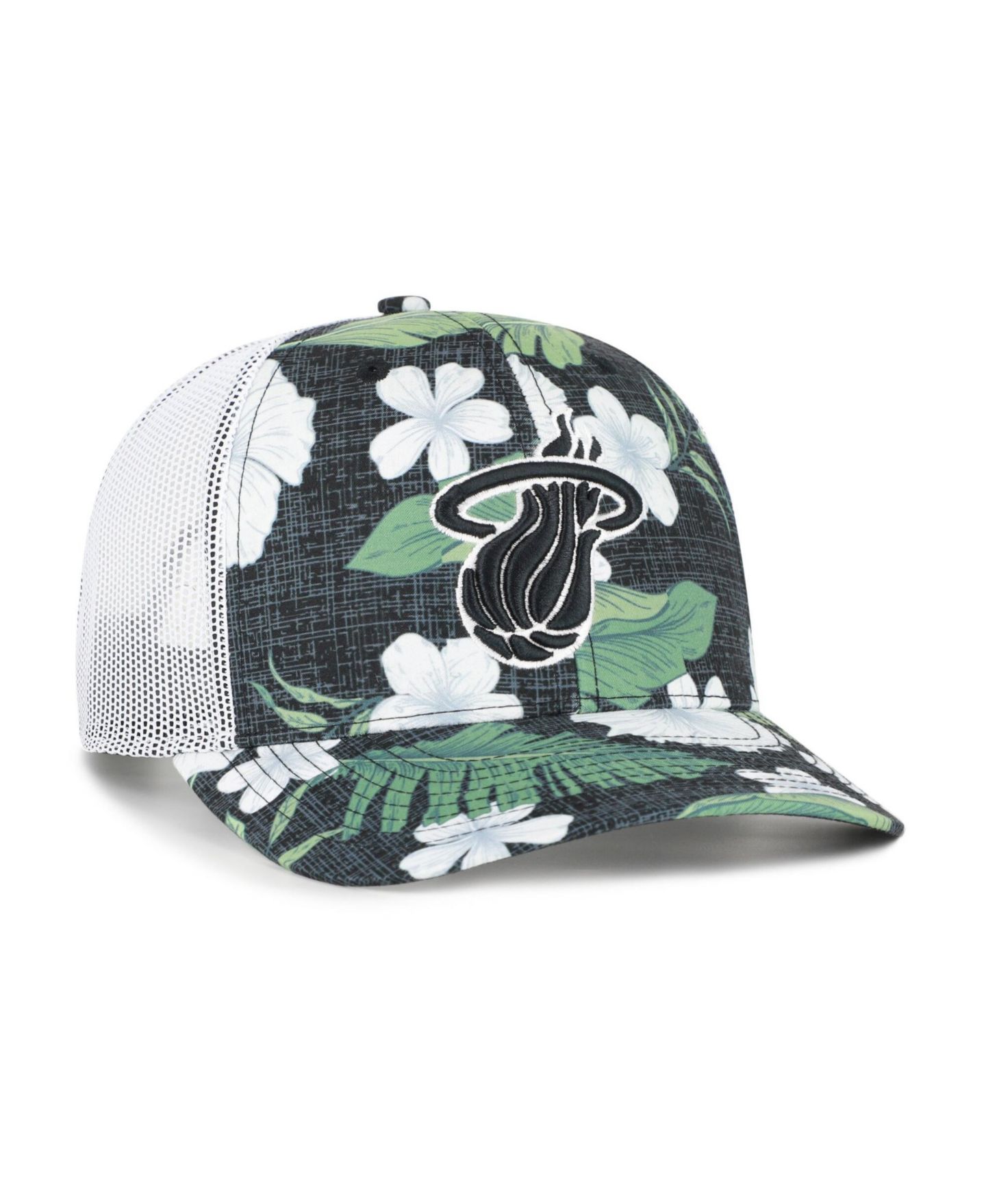 Мужская кепка '47 Brand Black Miami Heat Beach Side Trucker Adjustable Hat — фото 2