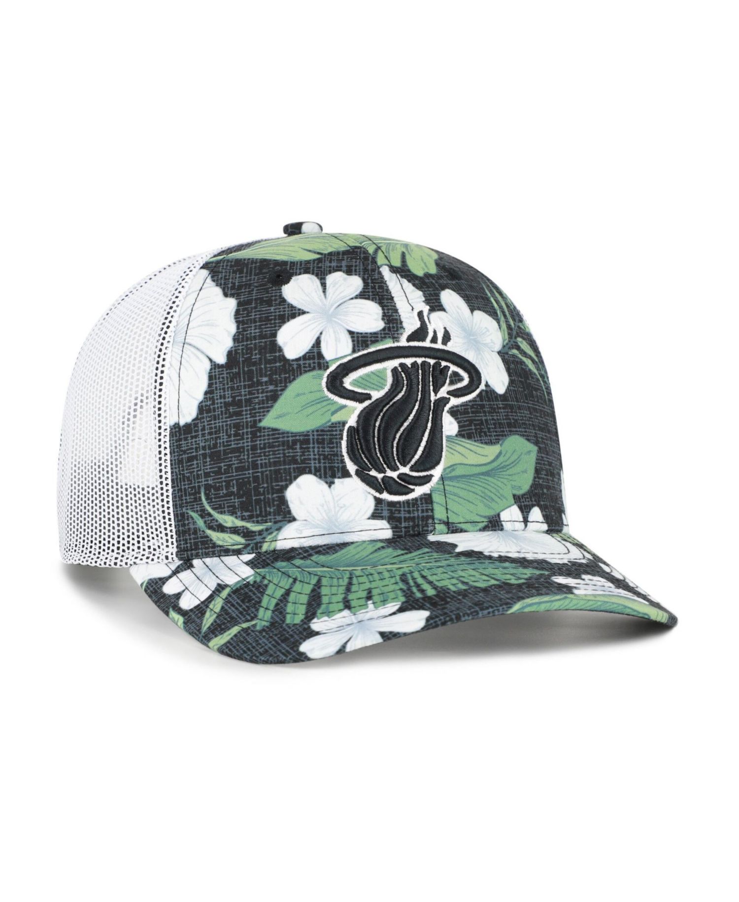 Men's '47 Black Miami Heat Beach Side Trucker Adjustable Hat