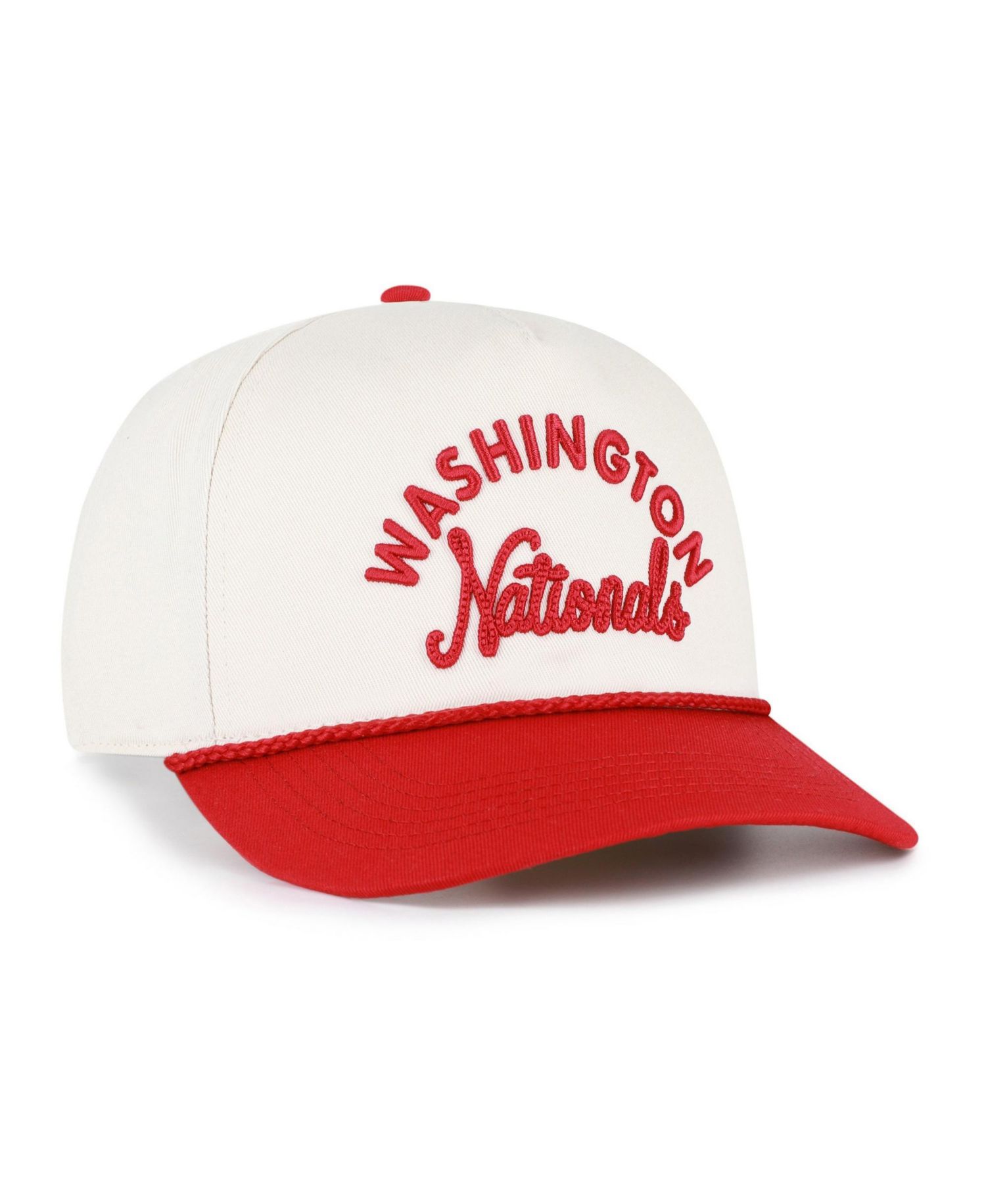 Men's and Women's '47 Natural/Red Washington Nationals Rope Script Hitch Adjustable Hat