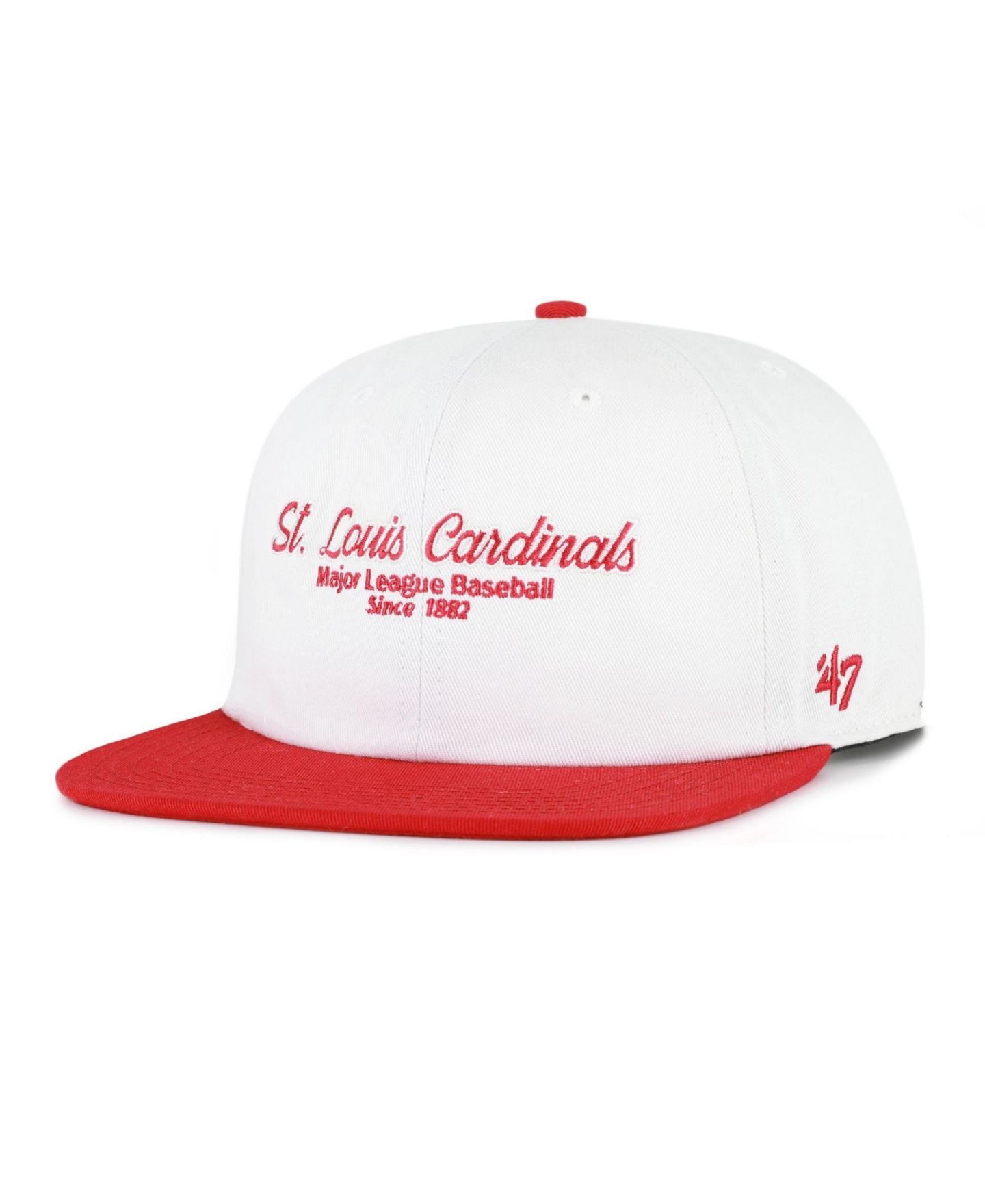Мужская кепка '47 Brand White/Red St. Louis Cardinals Script Stack Relaxed Captain Snapback — фото 2