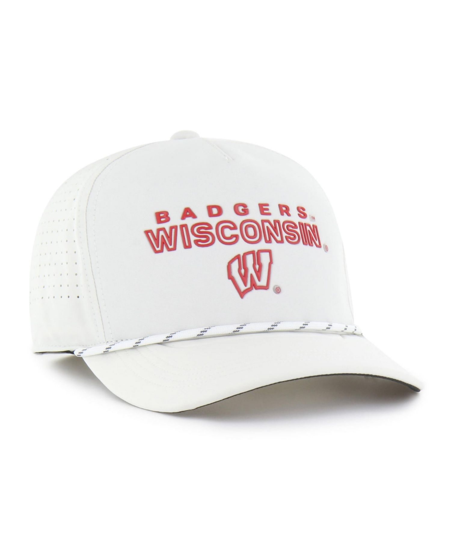 Men's and Women's '47 White Wisconsin Badgers brrr&deg; Rope Hitch Adjustable Hat
