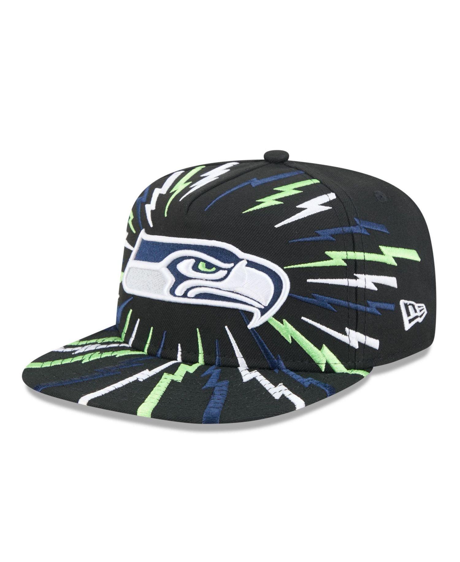 Men's Black Seattle Seahawks Bolt A-Frame 9FIFTY Snapback Hat