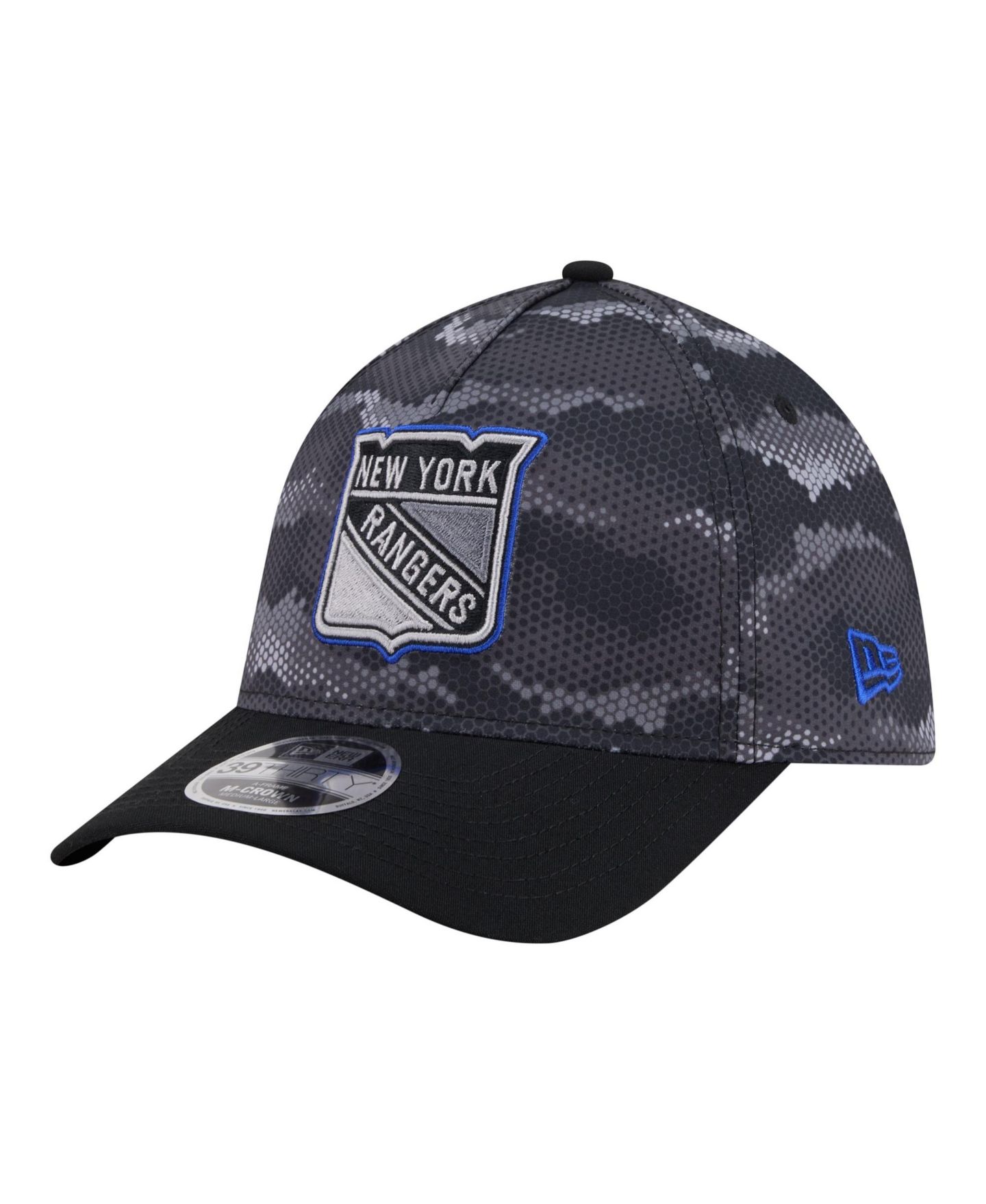 Мужская кепка New Era Black New York Rangers Zero Dark 39THIRTY A-Frame M-Crown Flex Hat — фото 1