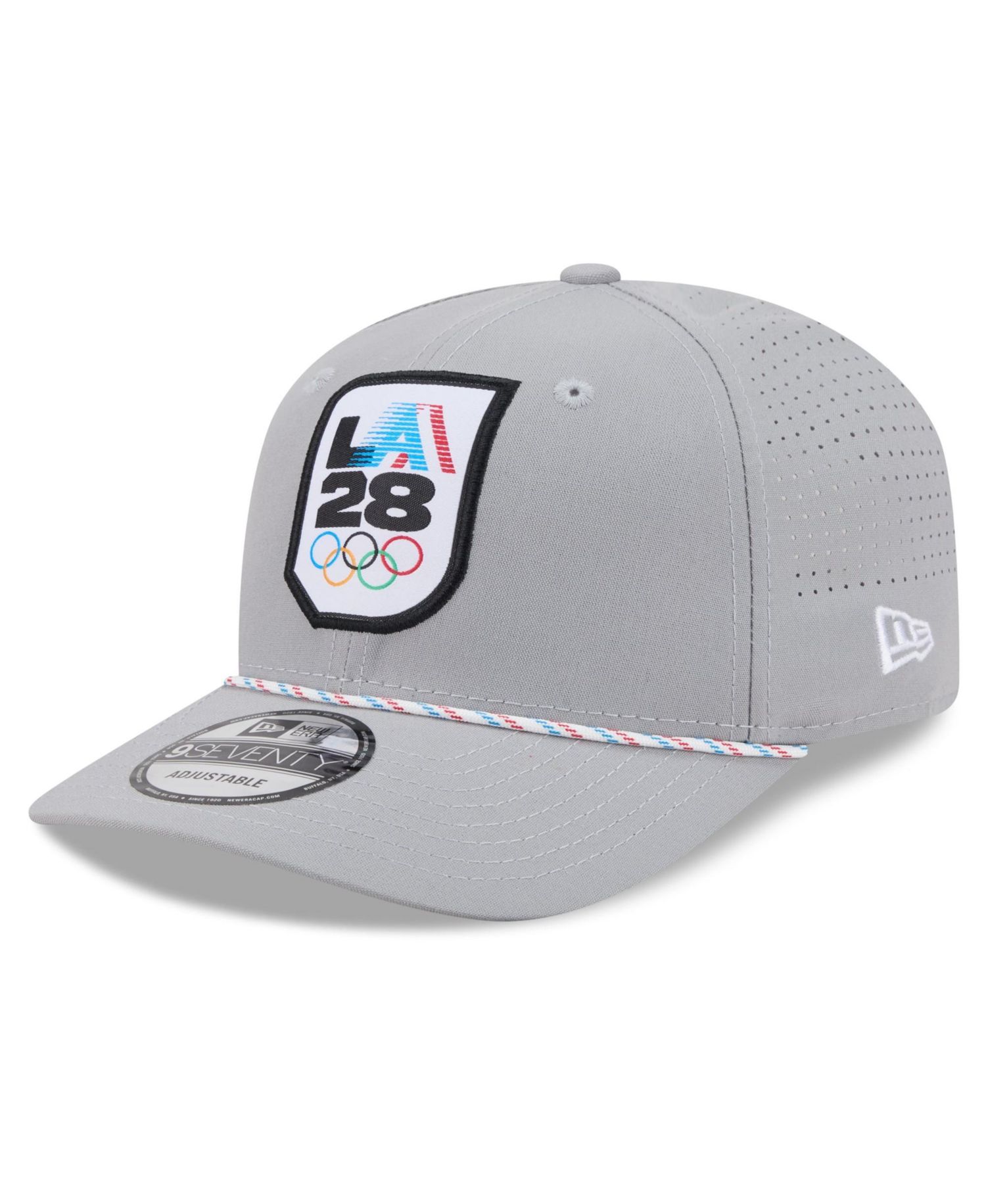 Men's Gray LA28 Perforated Rope 9SEVENTY Adjustable Hat