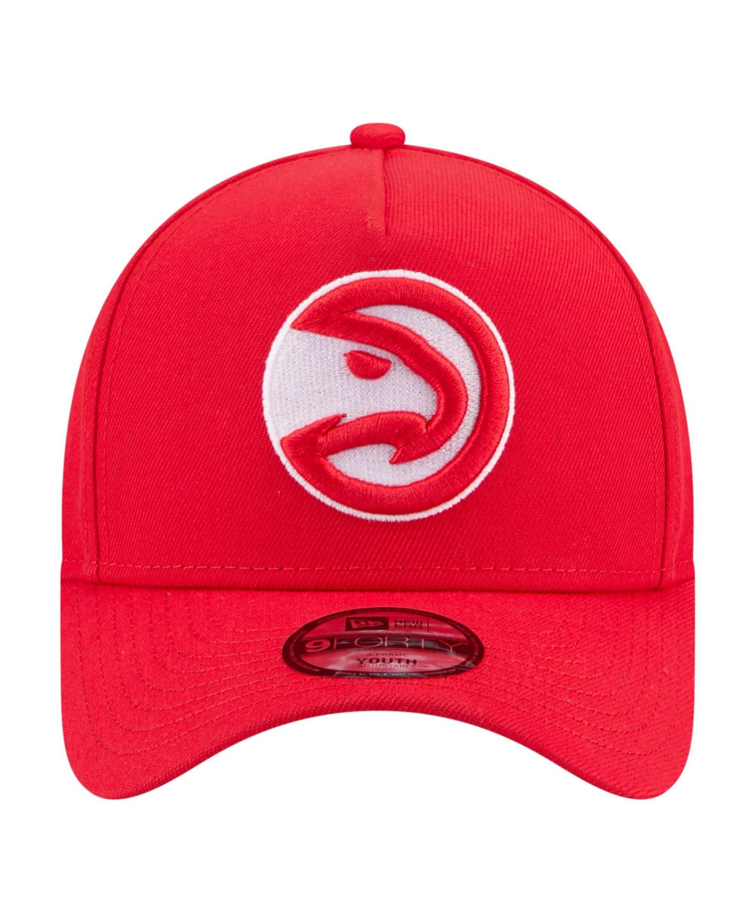 Big Boys and Girls Red Atlanta Hawks 9FORTY A-Frame Adjustable Hat