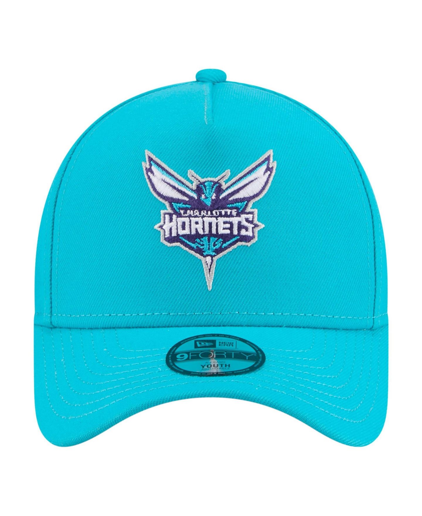 Детская кепка New Era Teal Charlotte Hornets 9FORTY A-Frame Adjustable Hat — фото 2