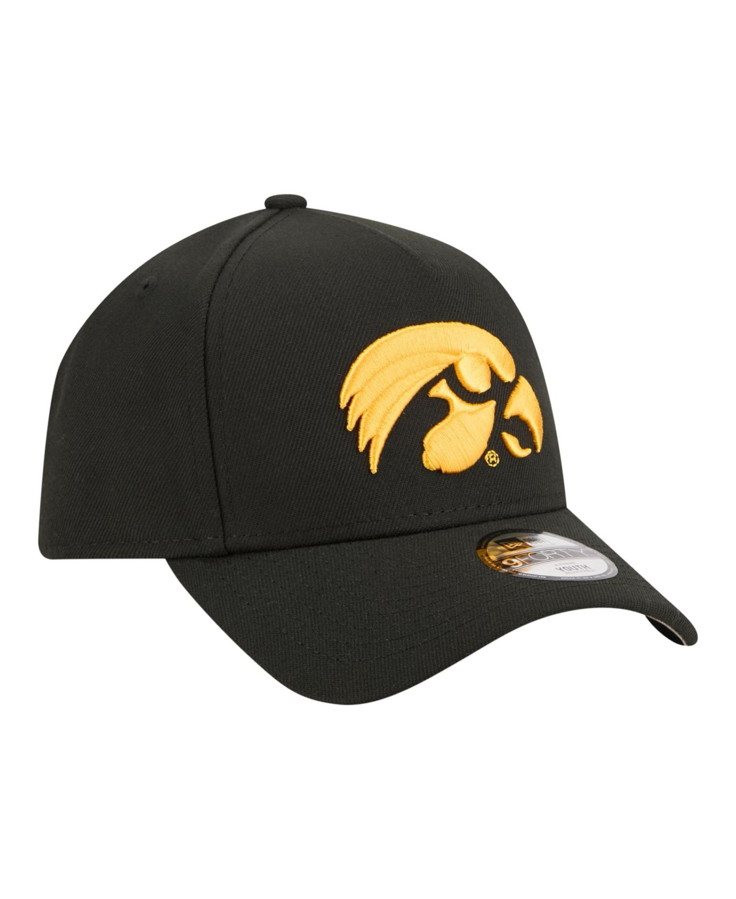 Big Boys and Girls Black Iowa Hawkeyes 9FORTY A-Frame Adjustable Hat