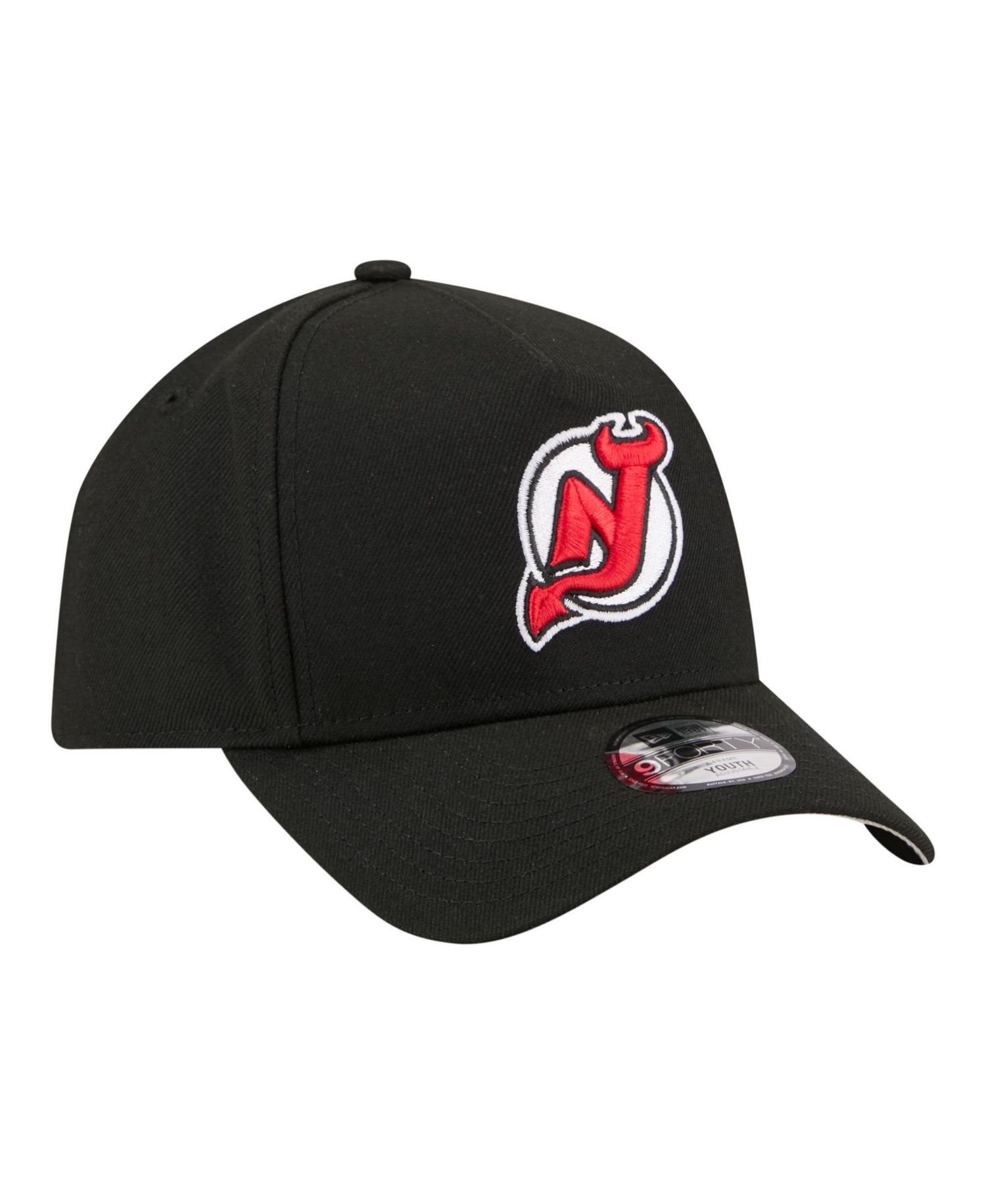 Big Boys and Girls Black New Jersey Devils 9FORTY A-Frame Adjustable Hat