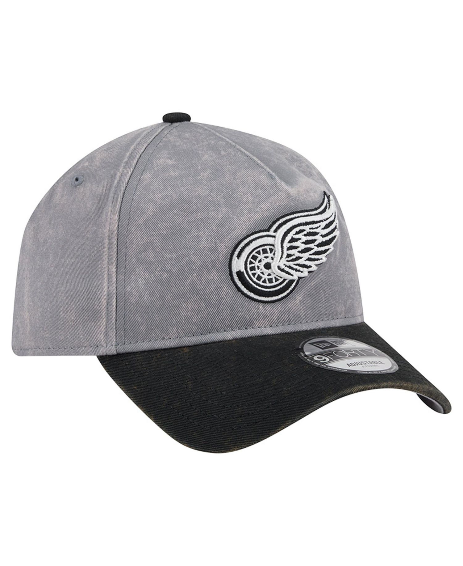 Men's Gray/Black Detroit Red Wings Storm A-Frame 9FORTY Adjustable Hat