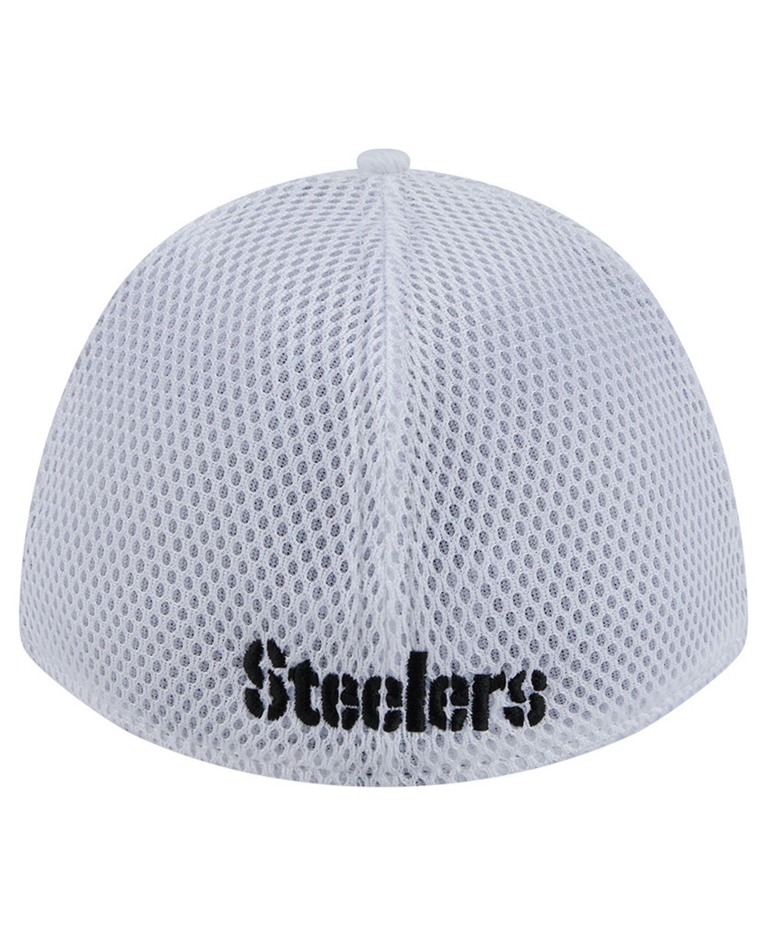 Men's White/Black Pittsburgh Steelers Dash 39THIRTY M-Crown Flex Hat
