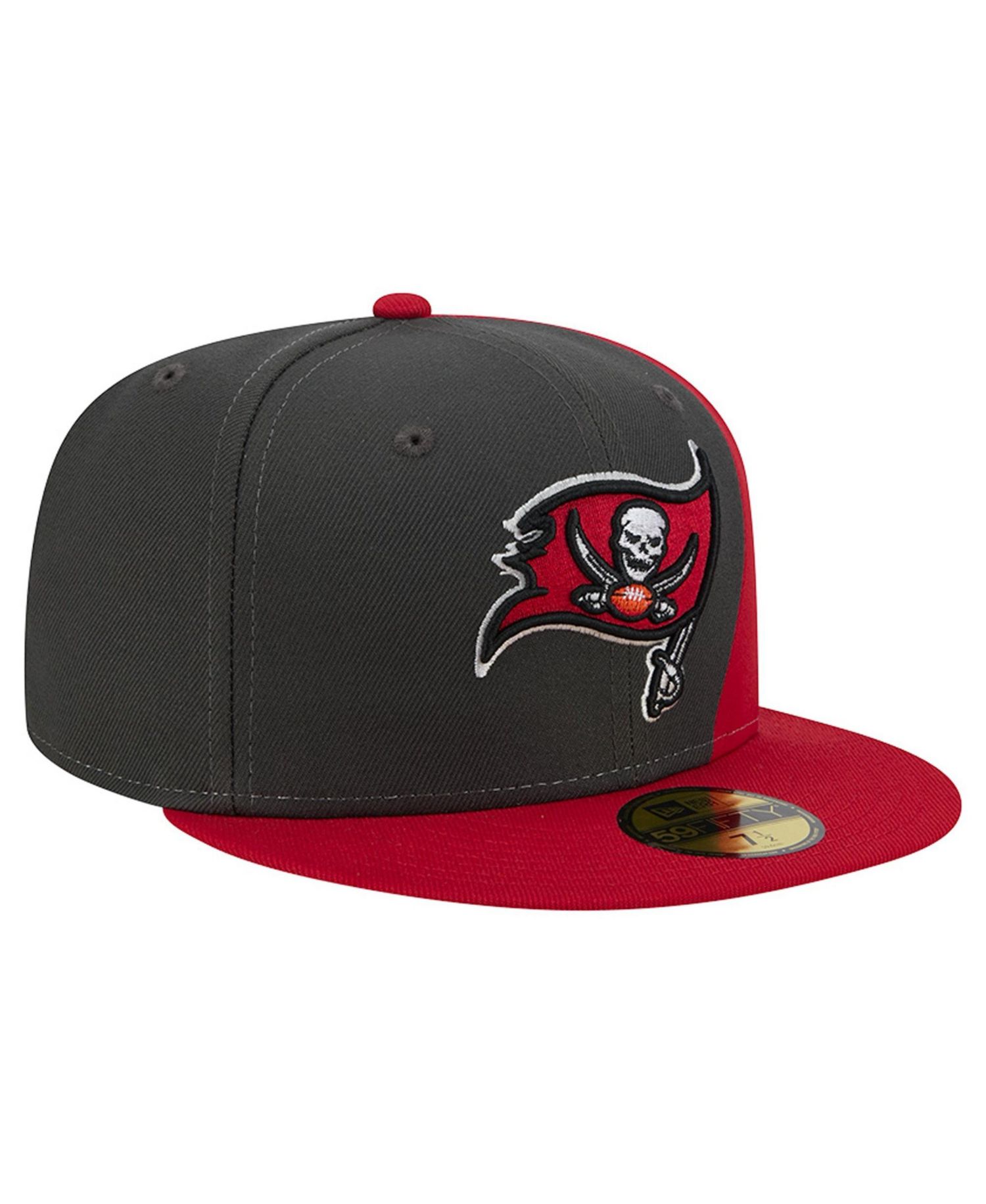 Men's Pewter/Red Tampa Bay Buccaneers Shock 59FIFTY Fitted Hat