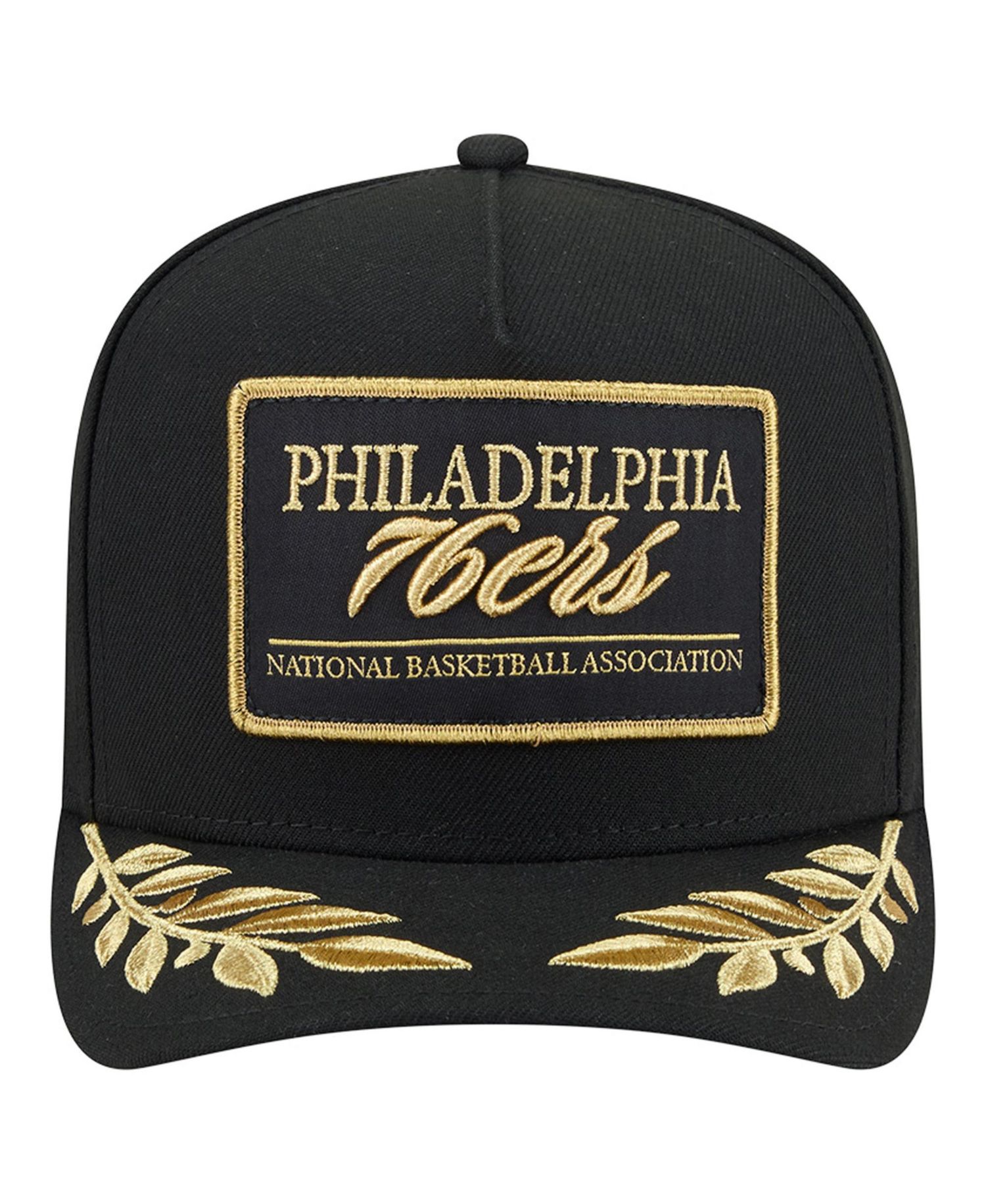 Men's Black Philadelphia 76ers Golden 9FIFTY Snapback Hat