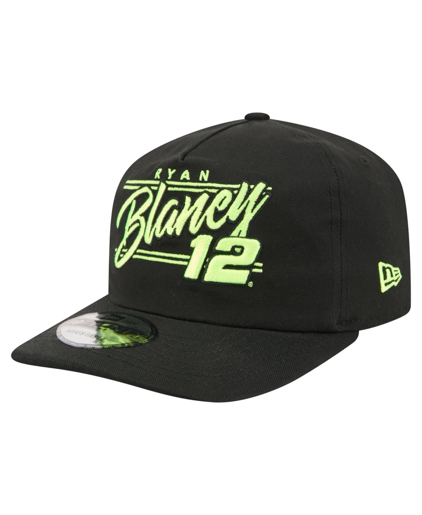 Мужская кепка New Era Black Ryan Blaney Driver Script 19TWENTY Adjustable Hat — фото 1