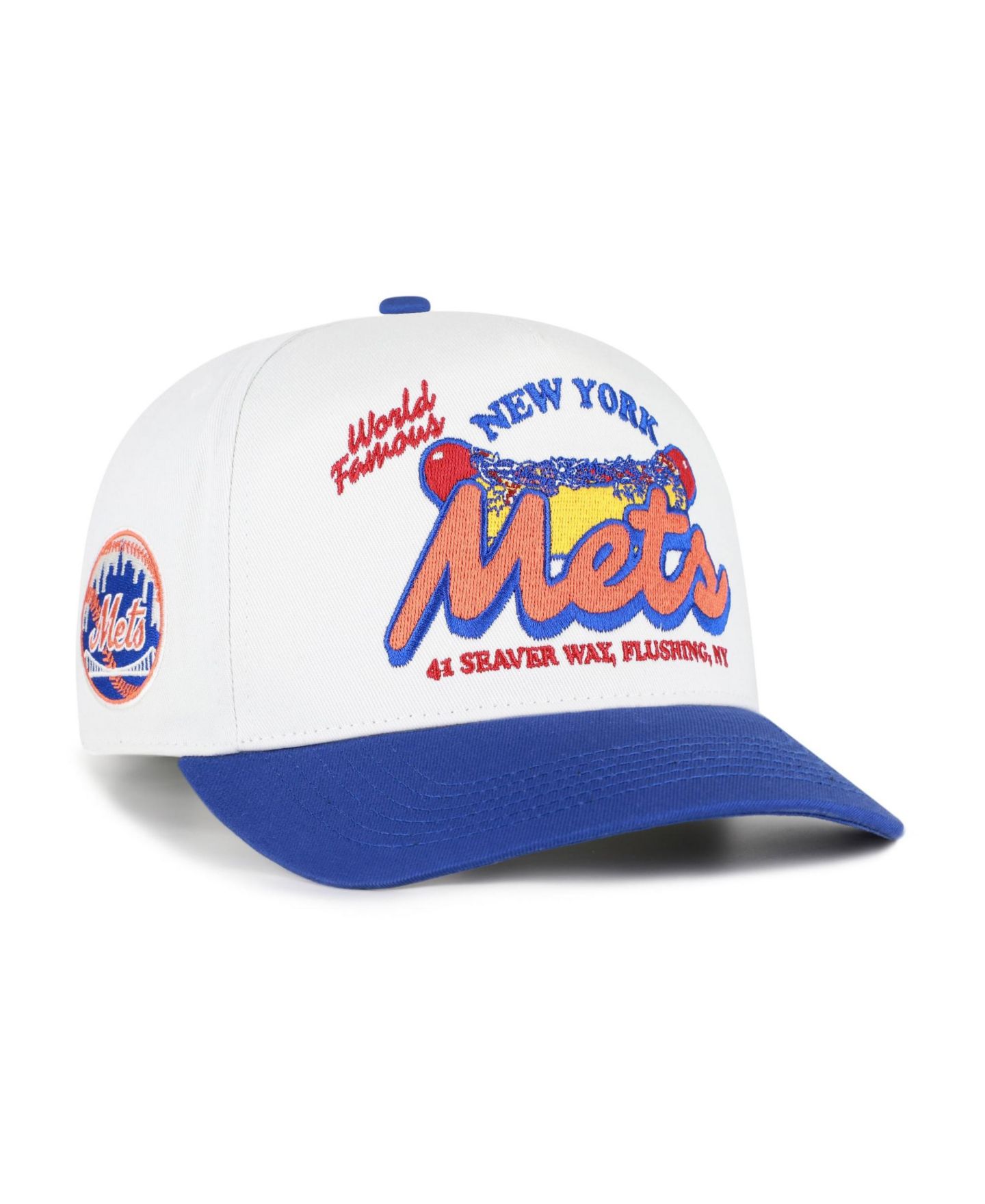Мужская кепка '47 Brand White/Royal New York Mets Glizzy Collection Hitch Adjustable Hat — фото 1