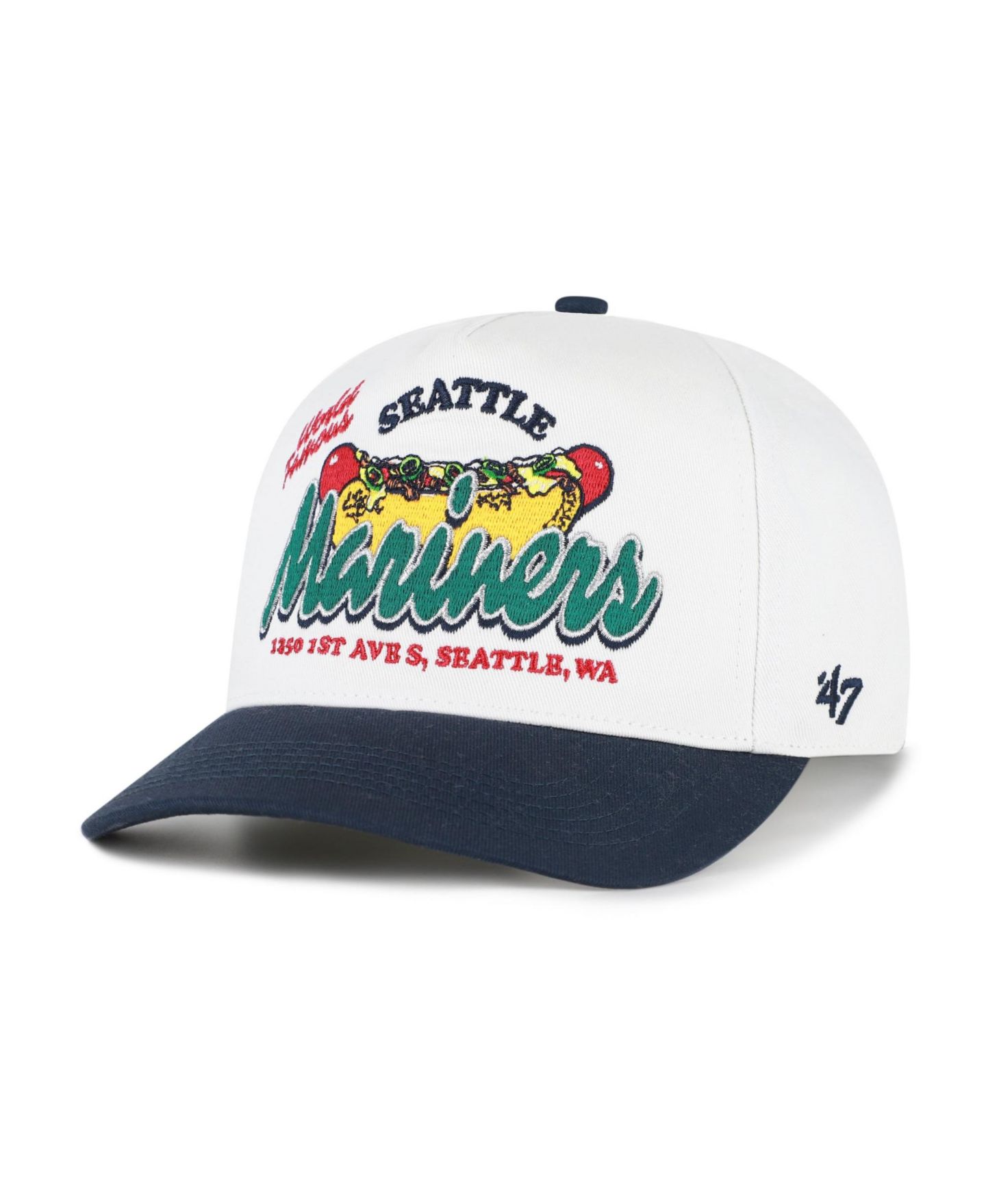 Мужская кепка '47 Brand White/Navy Seattle Mariners Glizzy Collection Hitch Adjustable Hat — фото 2