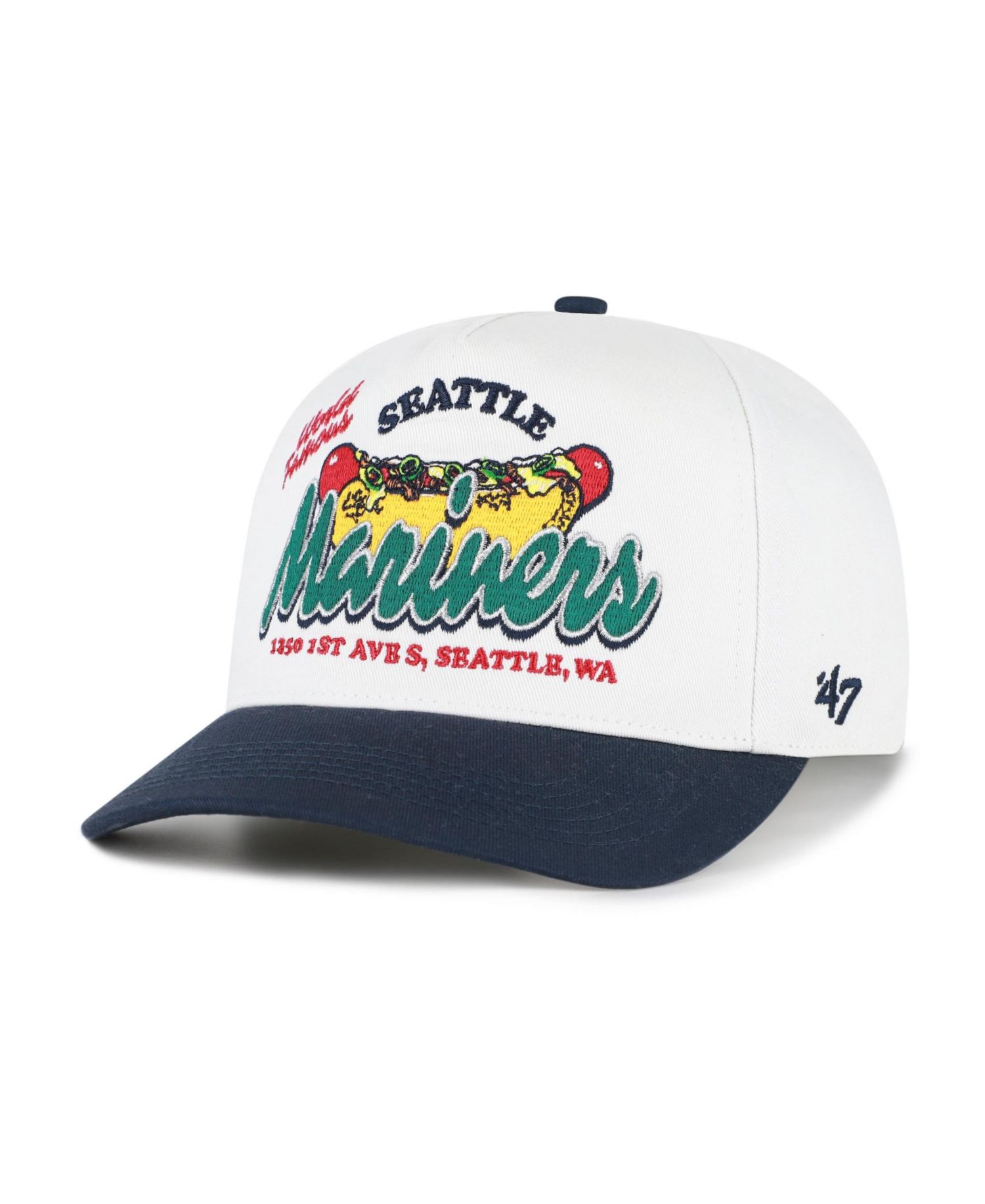 Men's '47 White/Navy Seattle Mariners Glizzy Collection Hitch Adjustable Hat