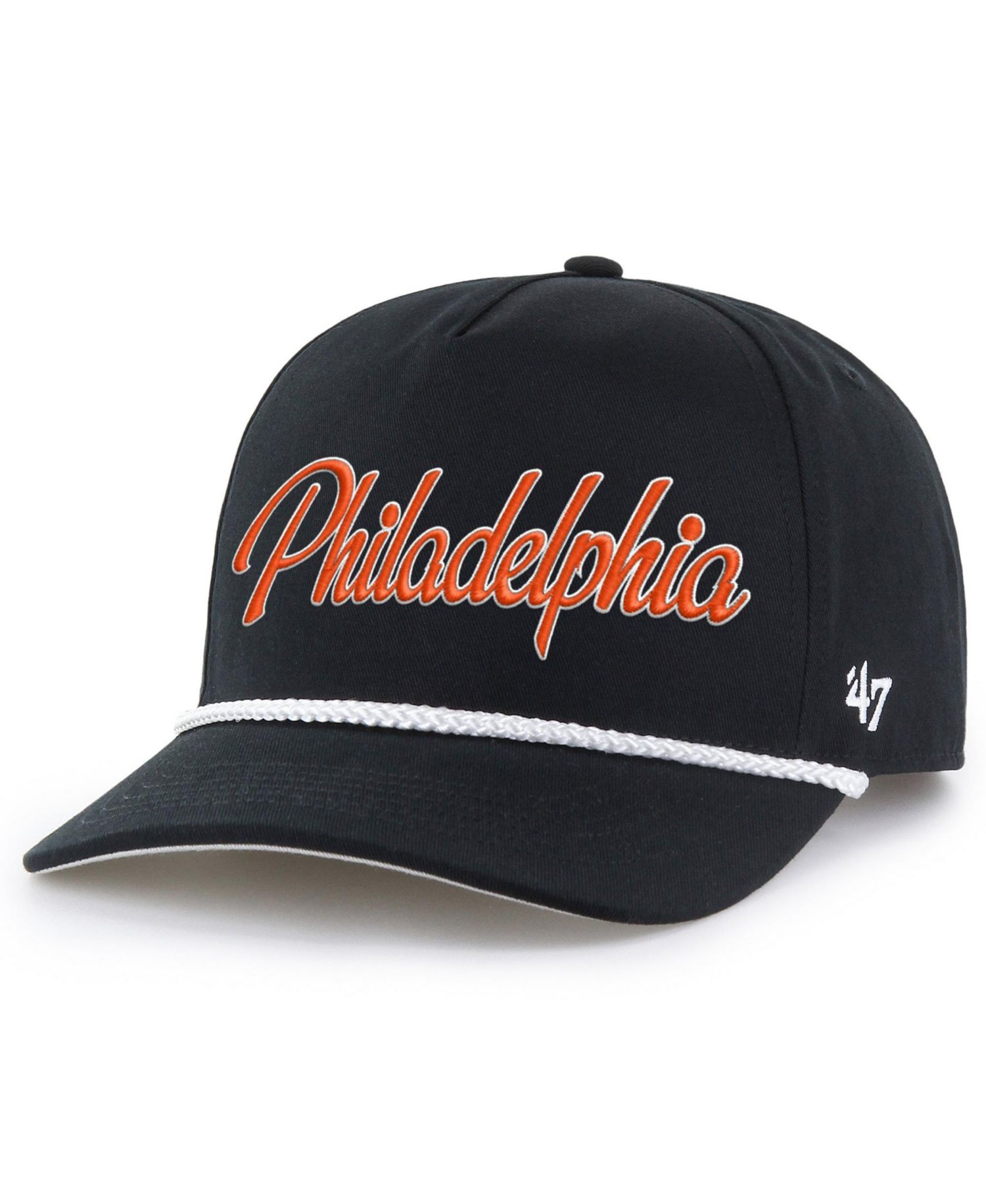 Men's '47 Black Philadelphia Flyers Overhand Hitch Adjustable Hat