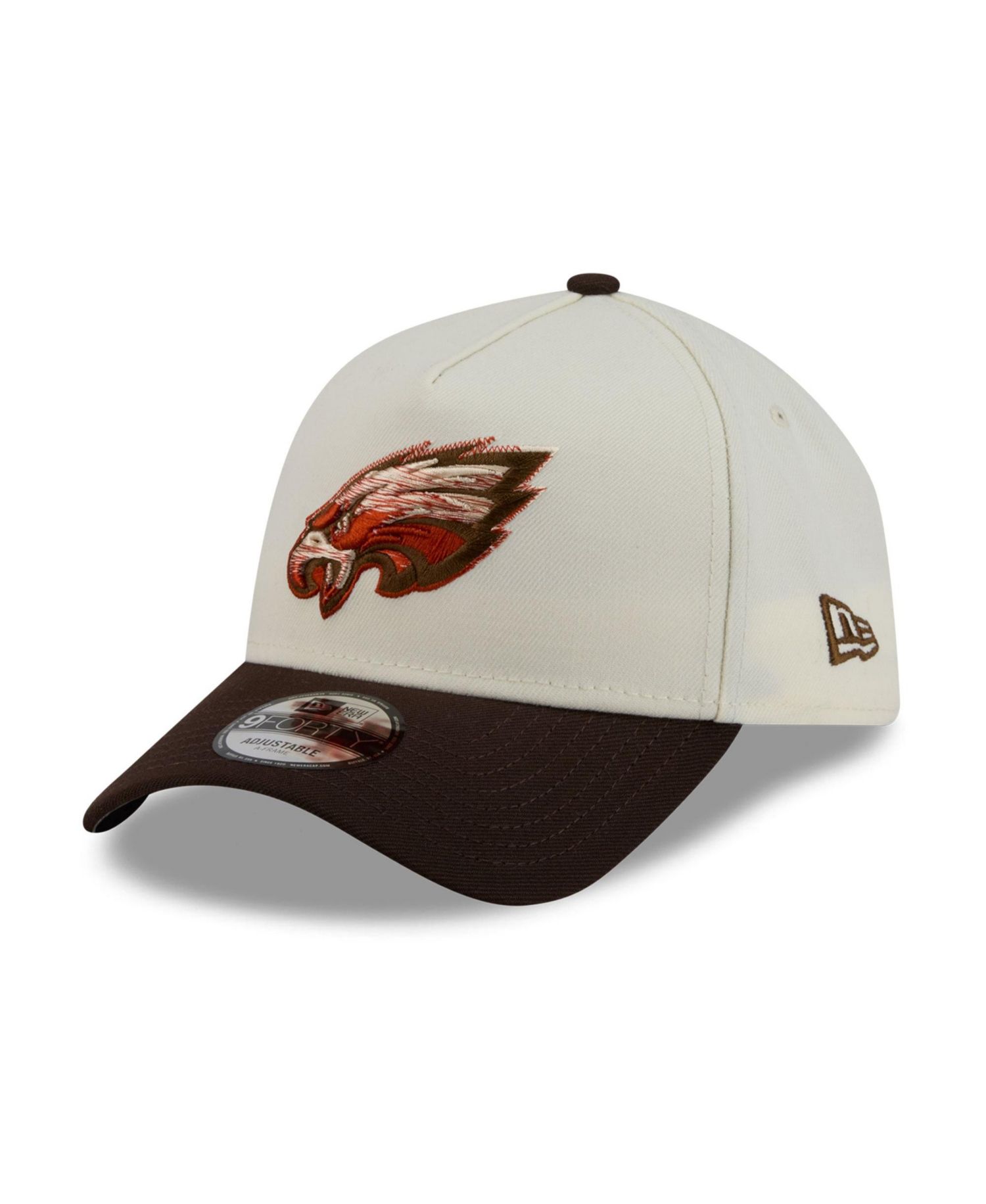 Men's Cream/Brown Philadelphia Eagles Pumpkin Spice A-Frame 9FORTY Adjustable Hat