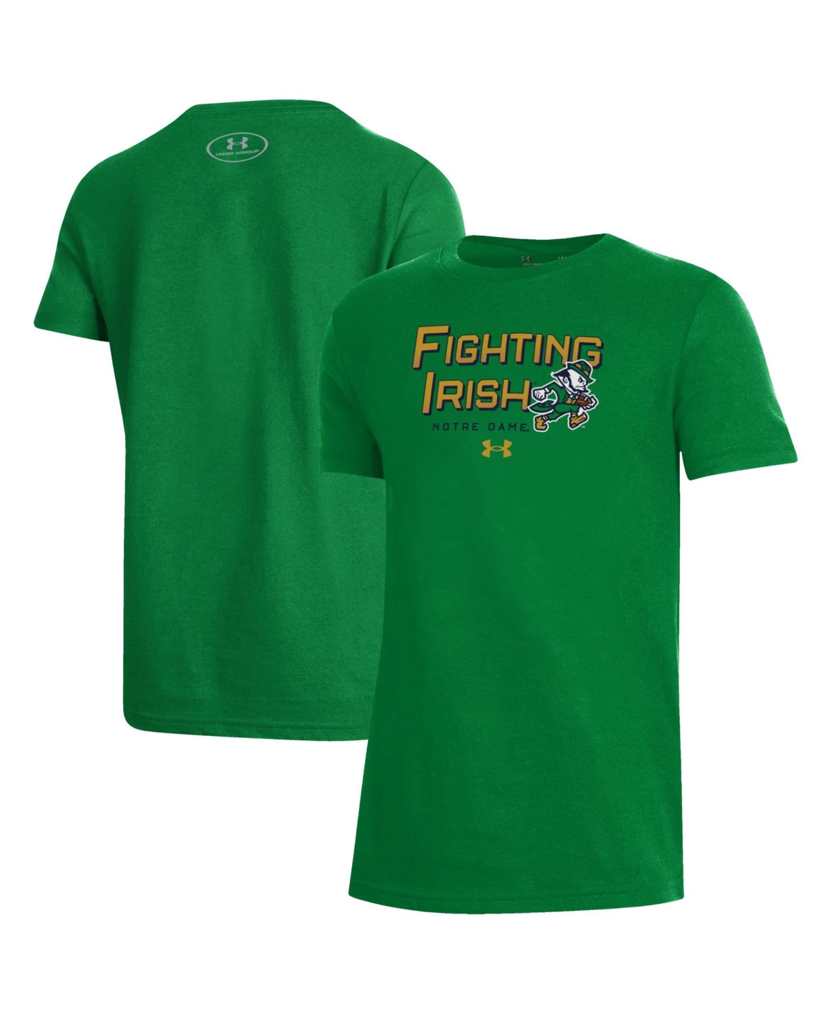 Under Armour Boys' and Girls' Notre Dame Fighting Irish Wear Green Short-Sleeve T-Shirt