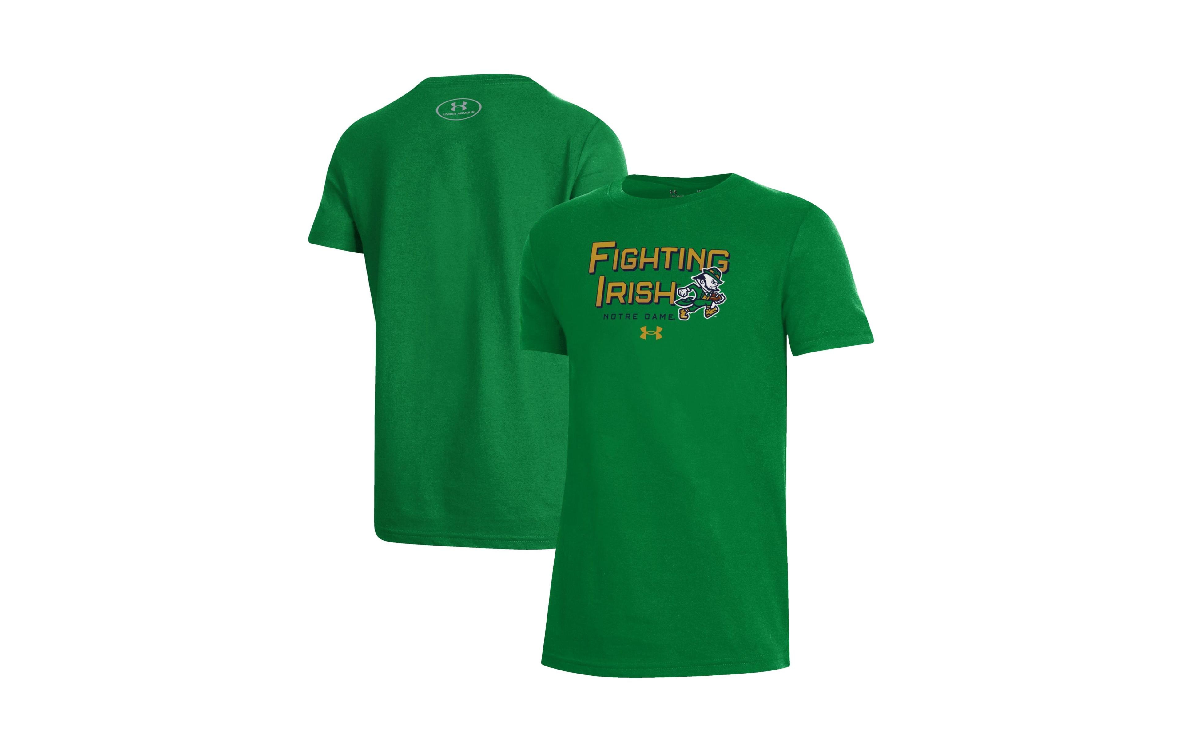 Under Armour Boys' and Girls' Notre Dame Fighting Irish Wear Green Short-Sleeve T-Shirt