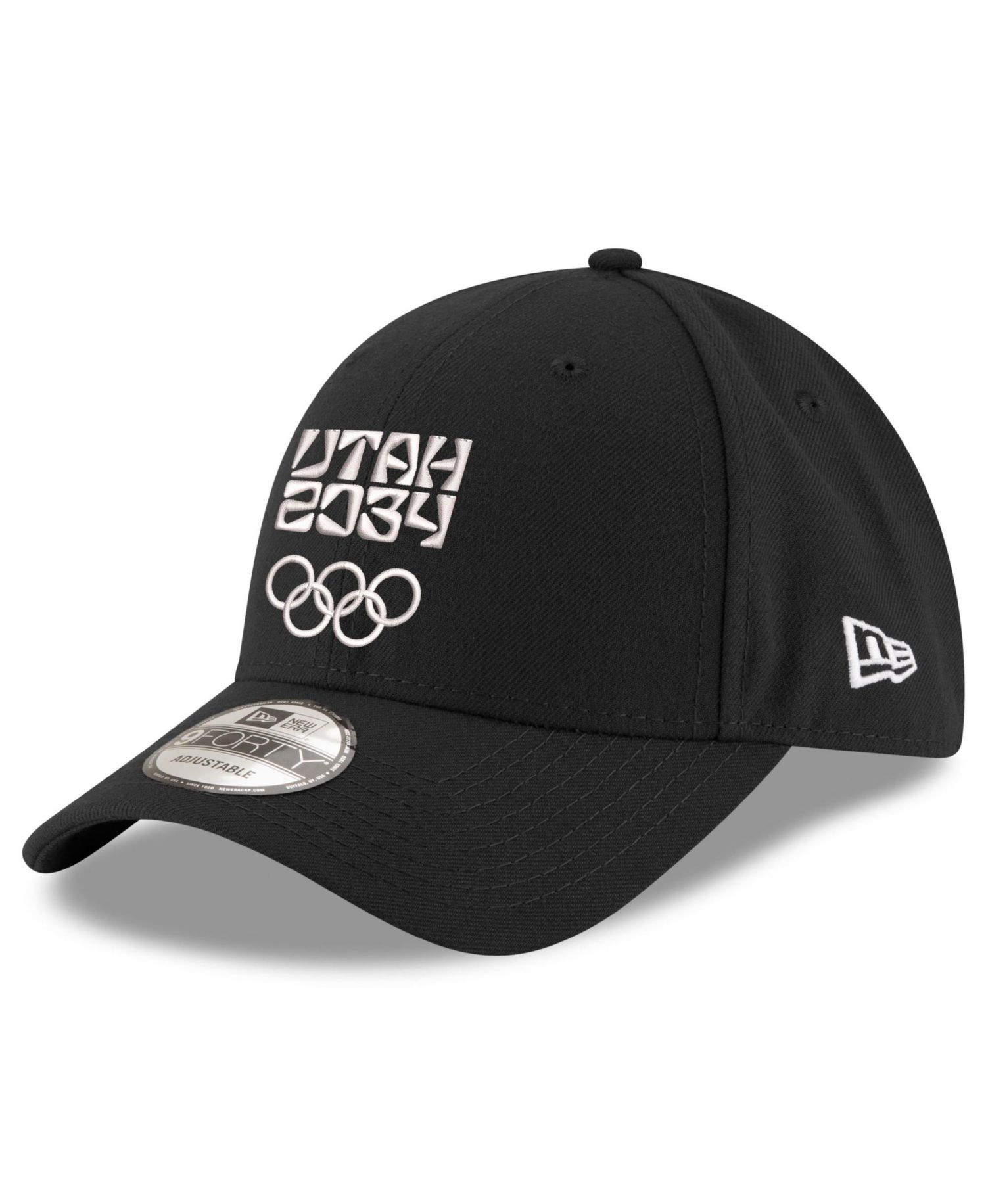 Men's Black Utah 2034 9FORTY Adjustable Hat