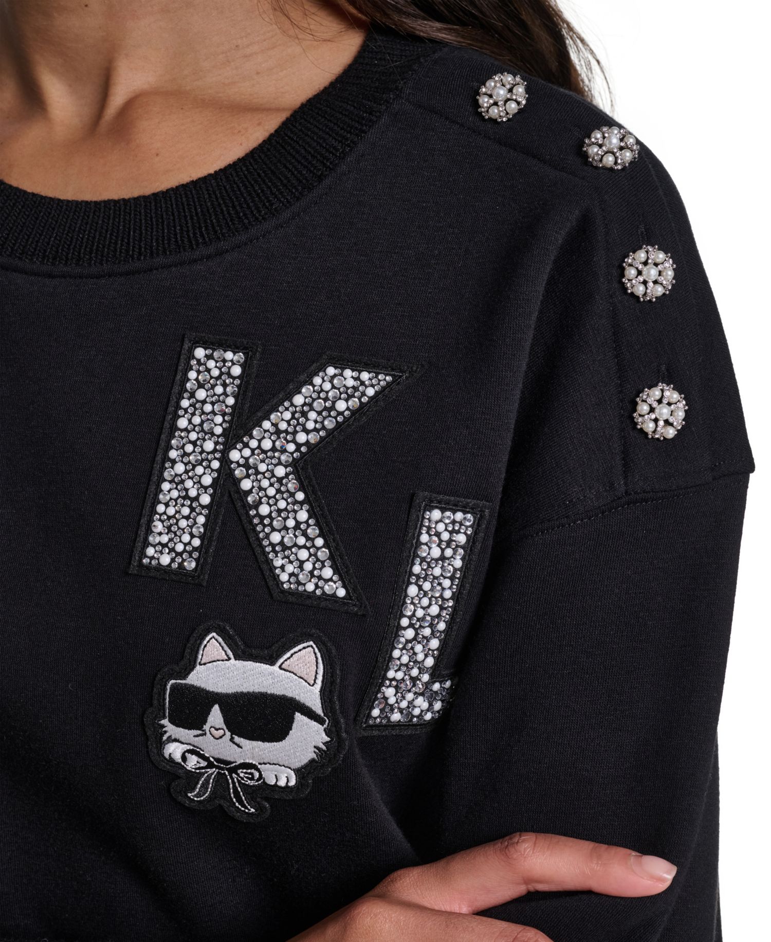 Women's Choupette Embellished Crewneck Long-Sleeve Sweatshirt