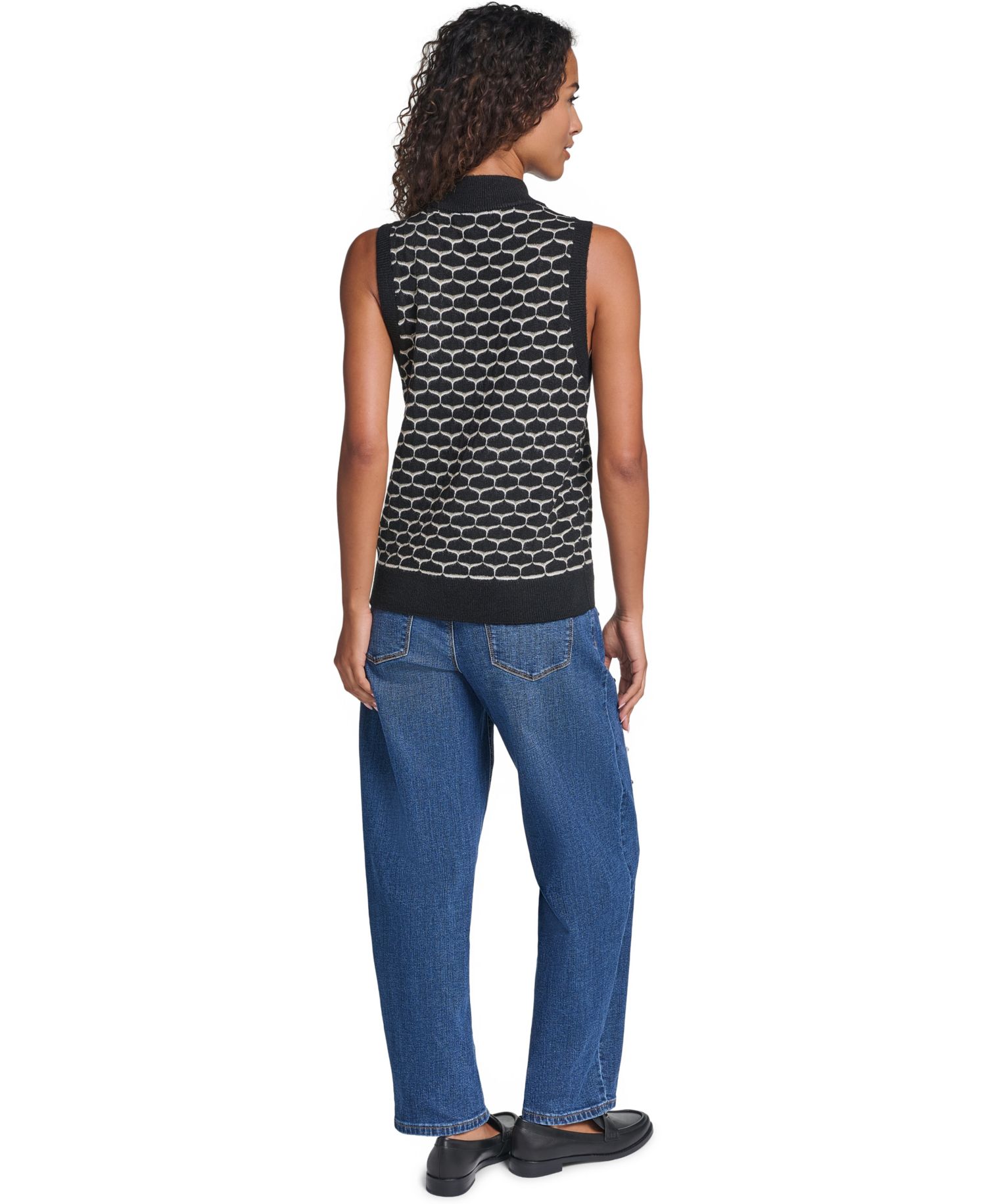 Women's Mock Neck Sleeveless Sweater